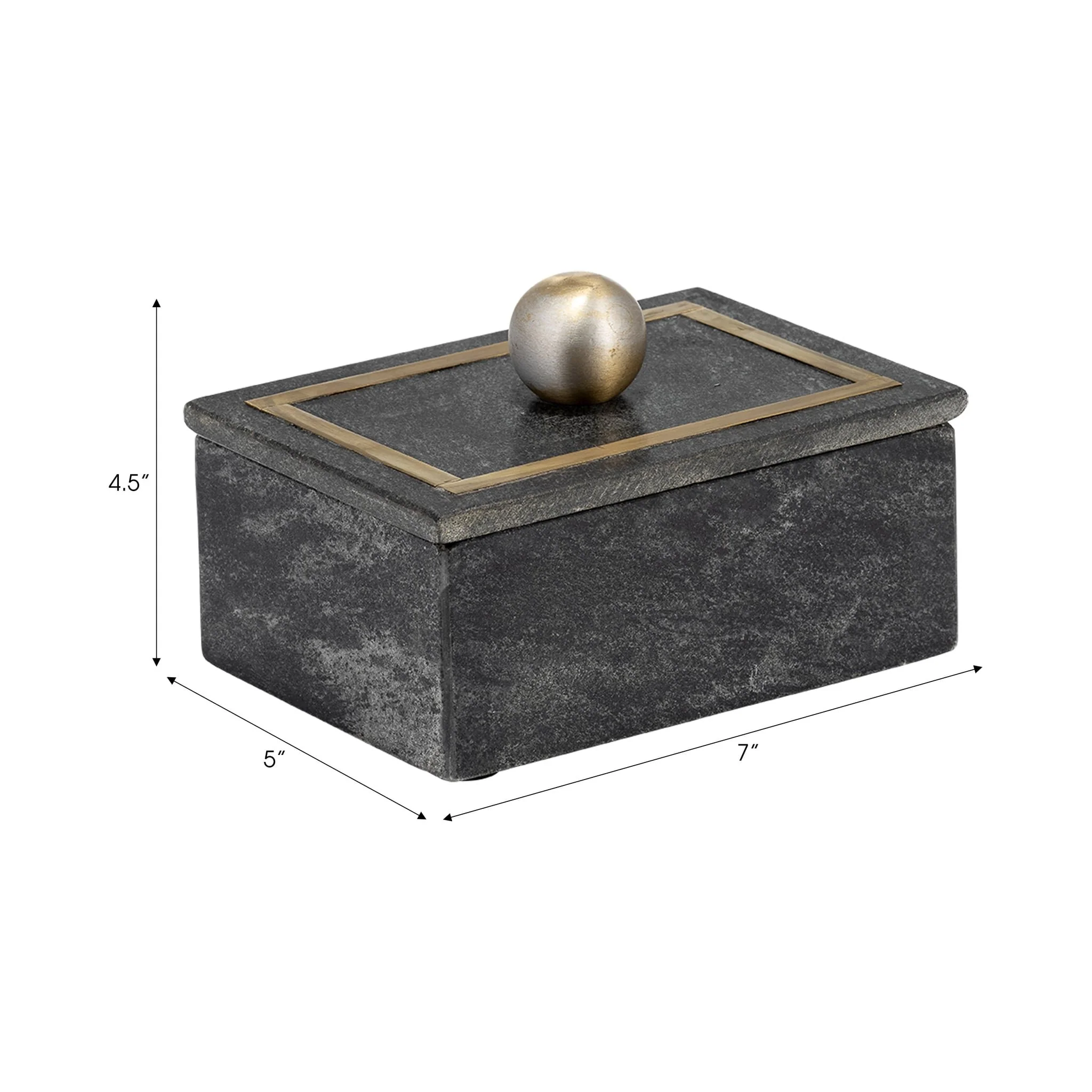 Marble, 7x5 Rectangular Box - Knob, Black - Image 5