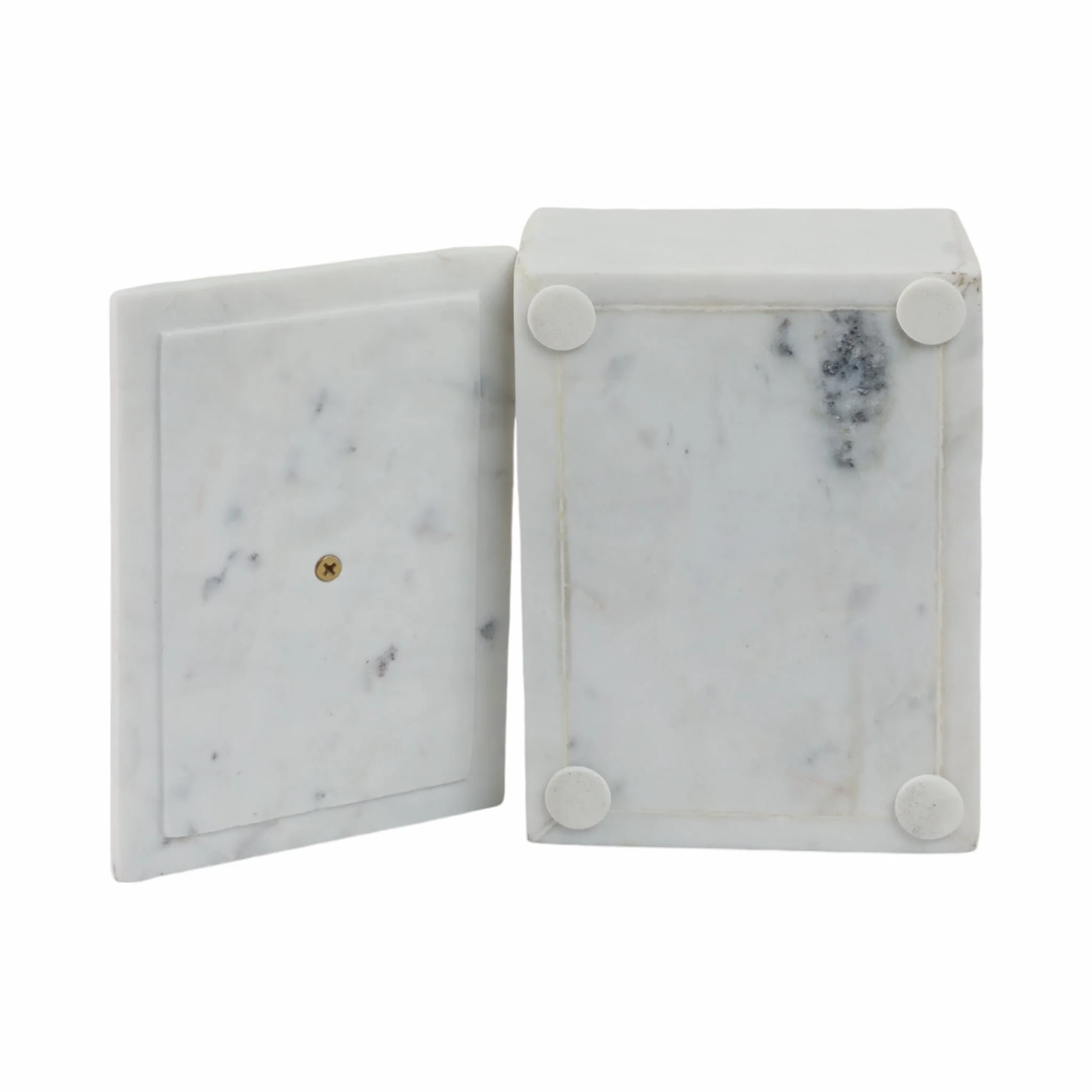Marble, 7x5 Rectangular Box - Knob, White - Image 2