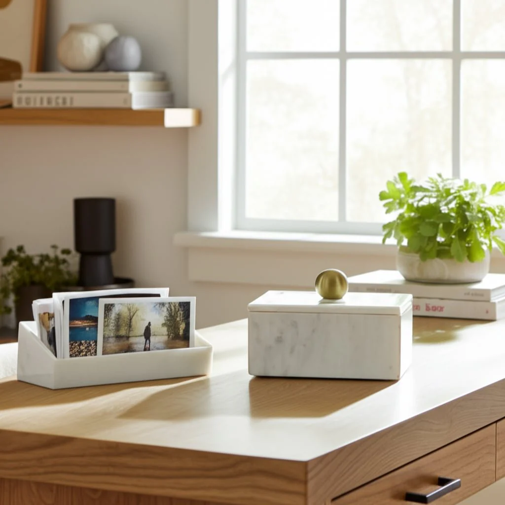 Marble, 7x5 Rectangular Box - Knob, White - Image 7