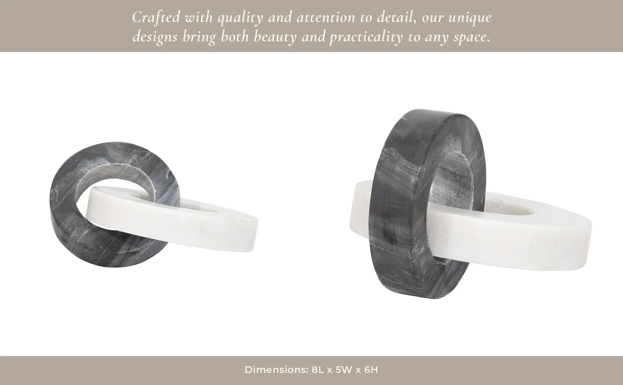 Marble, 8" Double Ring, White/black - Image 4
