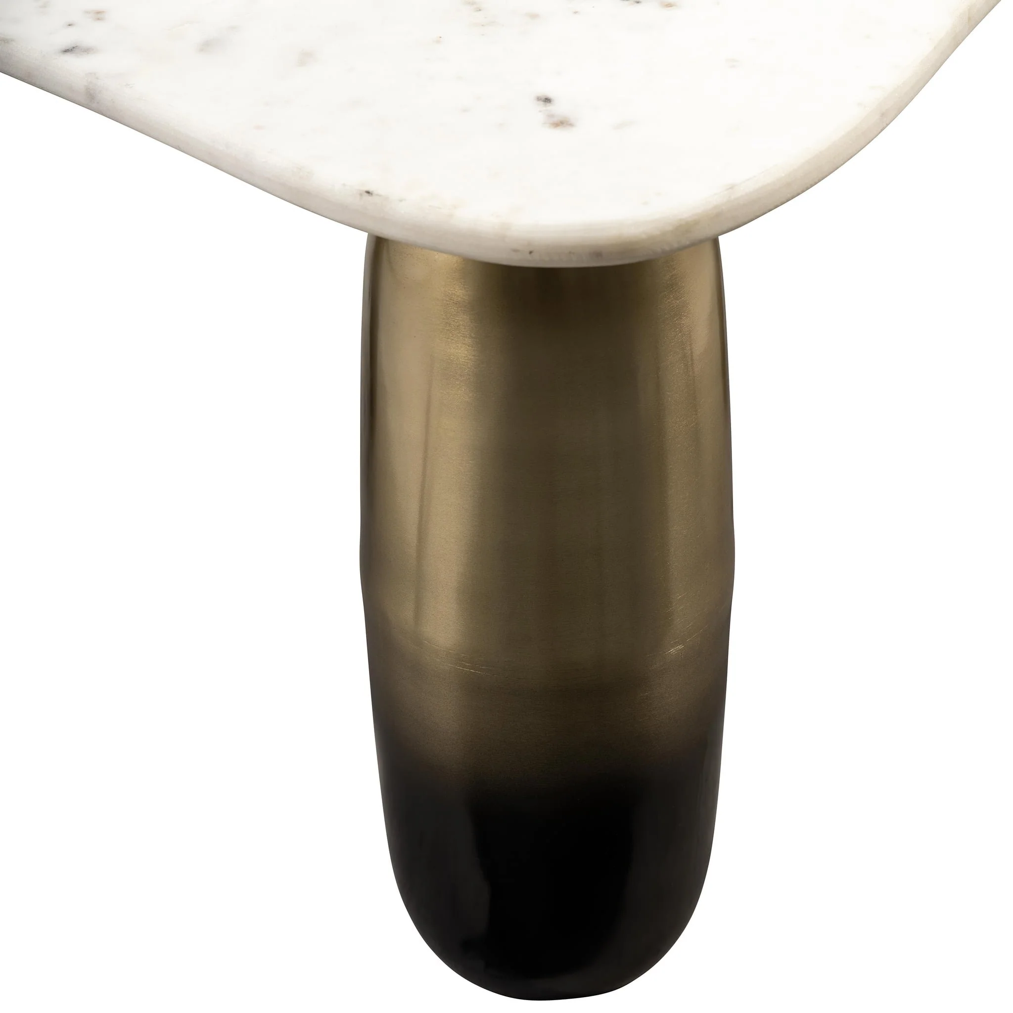 Marble/metal, 30"dx16"h Coffee Table, Wht/gld - Image 3