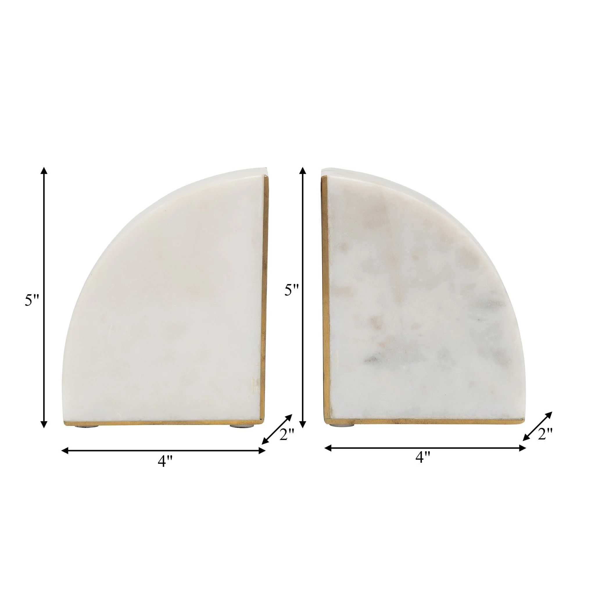 Marble, S/2 5" Pie Bookends, White - Image 8