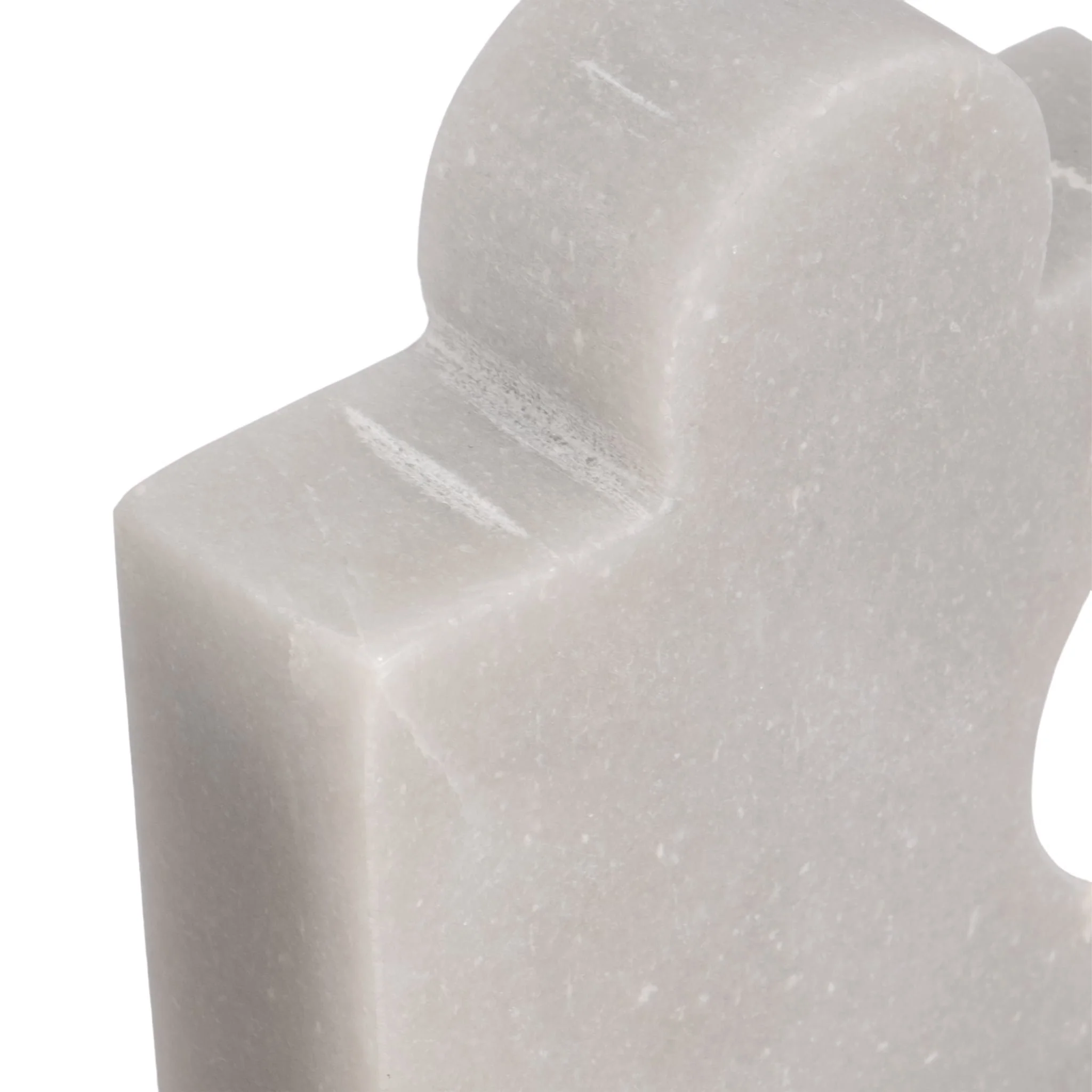 Marble, S/2 5" Puzzle Piece Bookends, White - Image 4