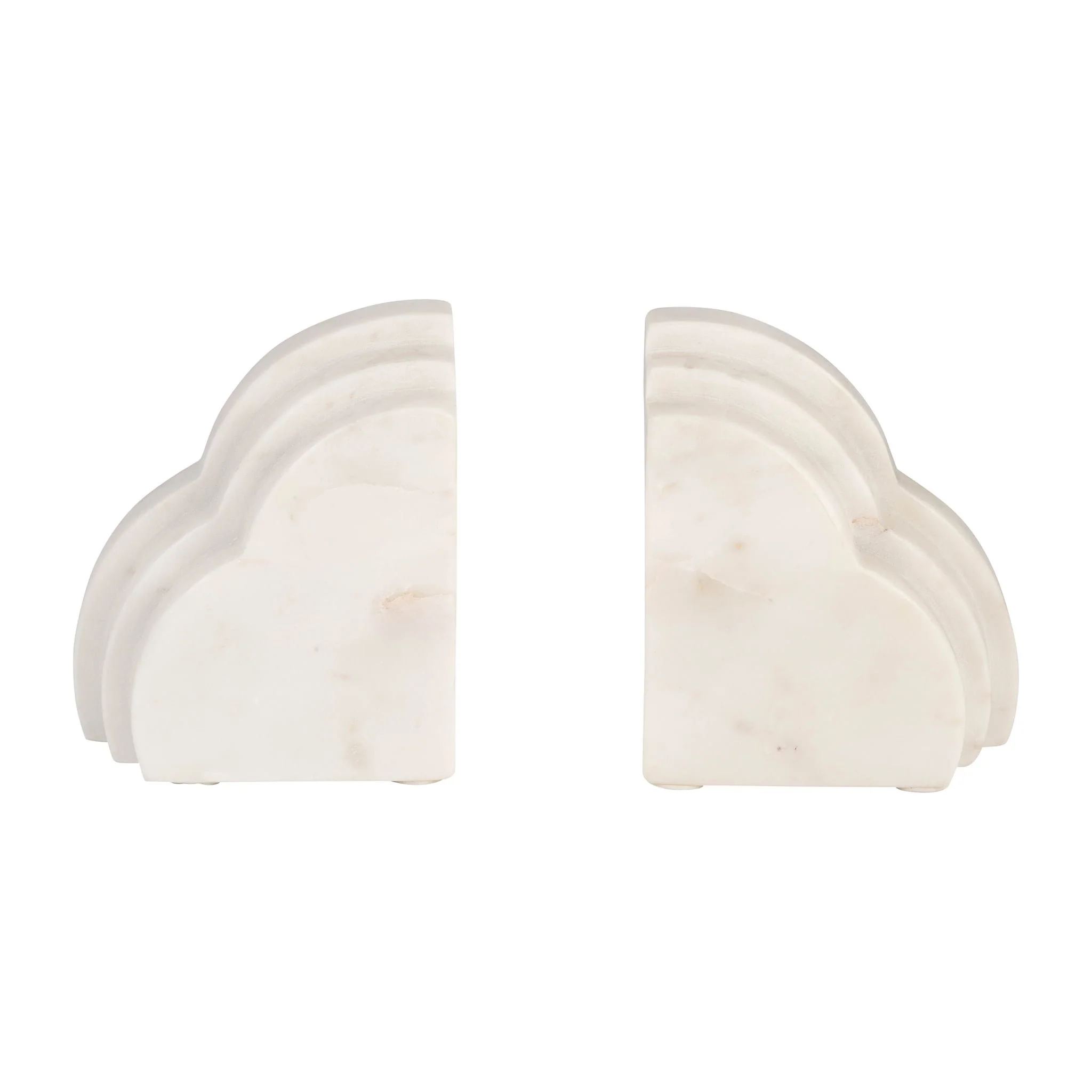 Marble, S/2 6"h Rainbow Bookends, White - Image 2