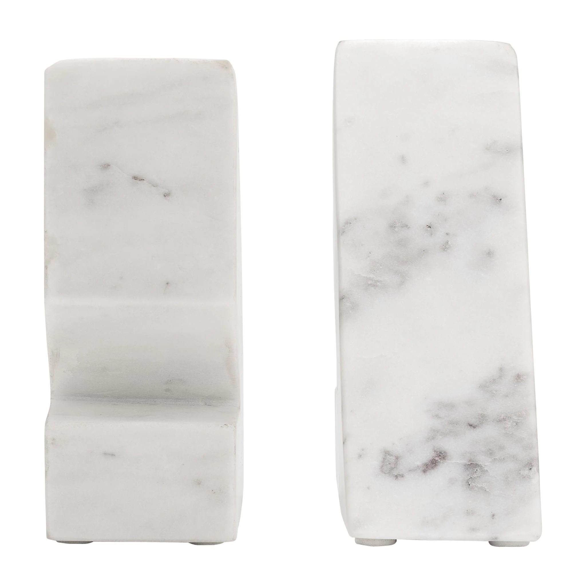 Marble, S/2 6"h Right Triangle Bookends, White - Image 4