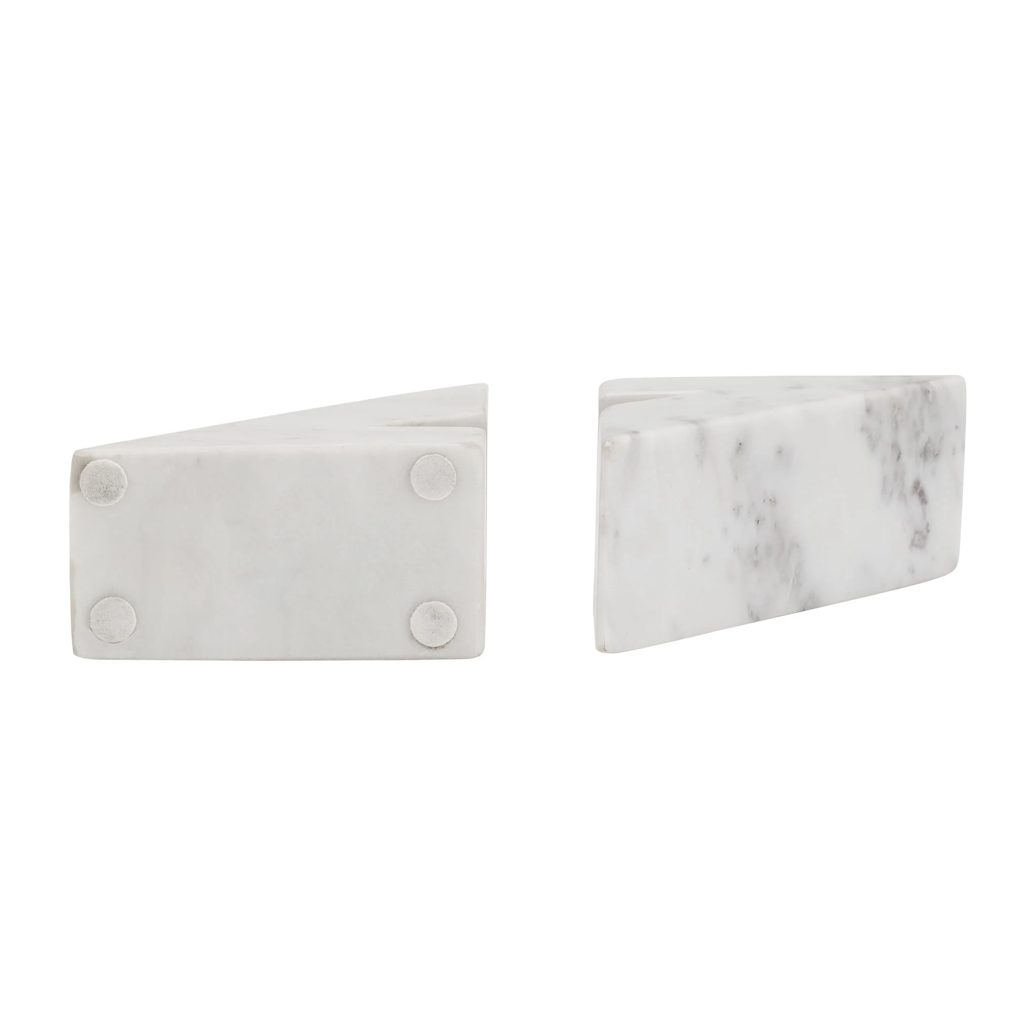 Marble, S/2 6"h Right Triangle Bookends, White - Image 6