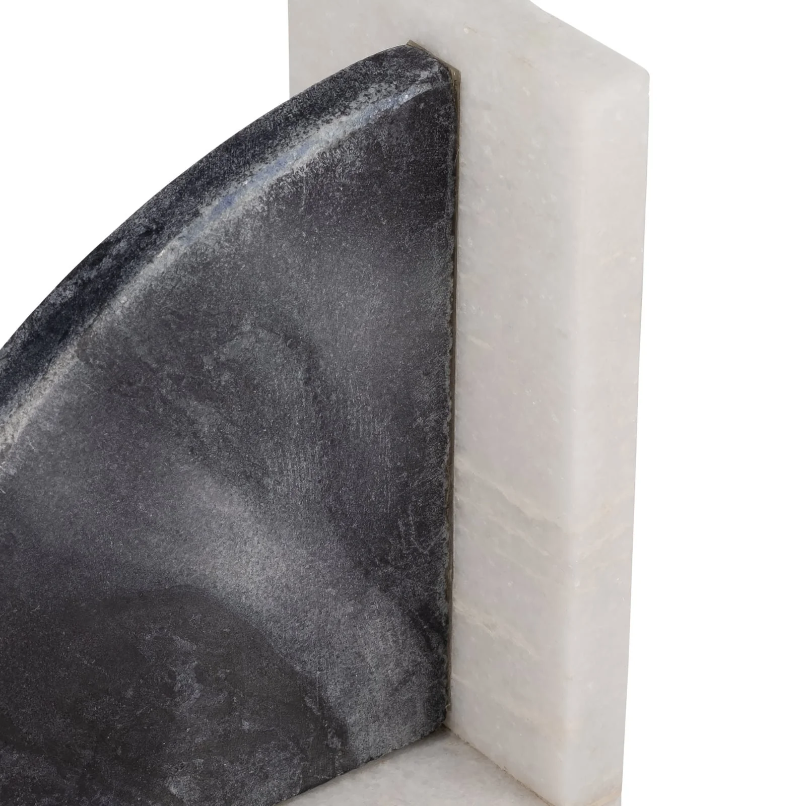 Marble,s/2 6"h,rounded Bookends,black/white - Image 7