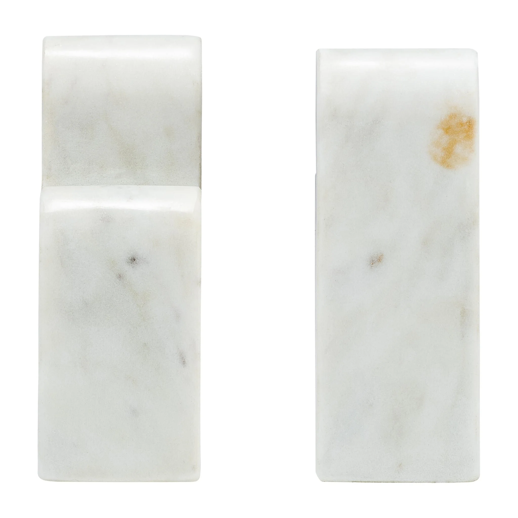 Marble, S/2 6"h Swirly Bookends, White - Image 4