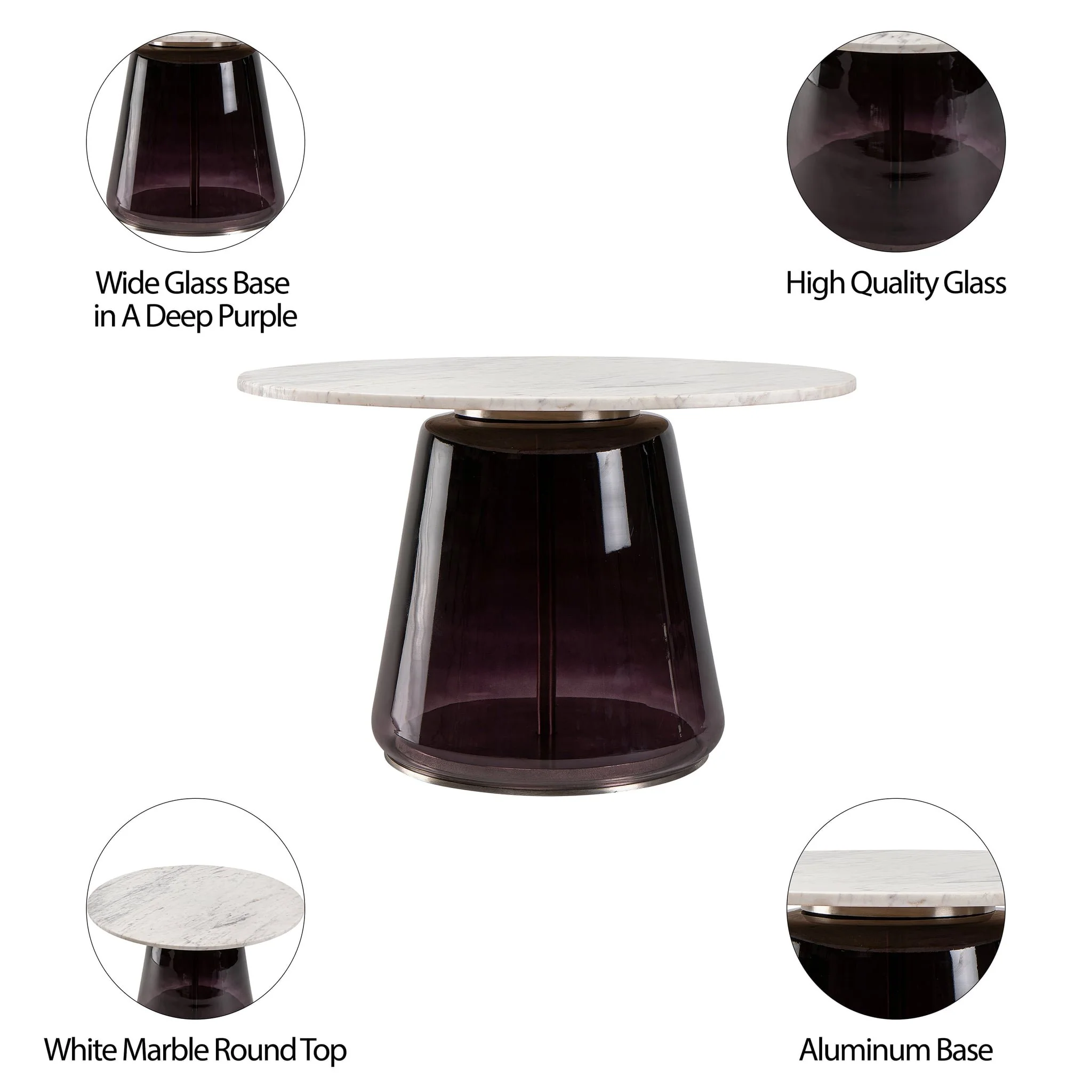 Marble Top, 19"h Coffee Table Gls Base, Multi, 2bx - Image 4