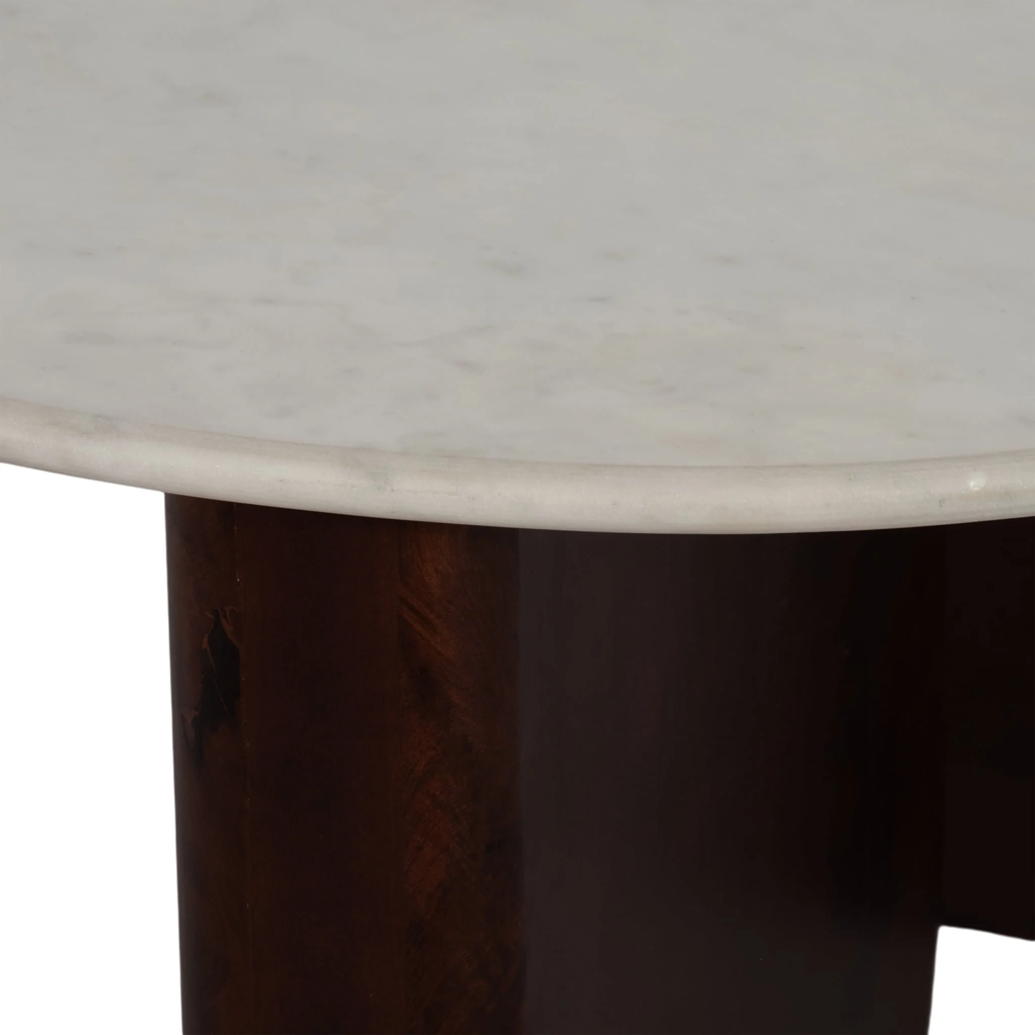 Marble/wood, 30"dx17"h Round Cffee Tbl,wlnt/wht Kd - Image 6