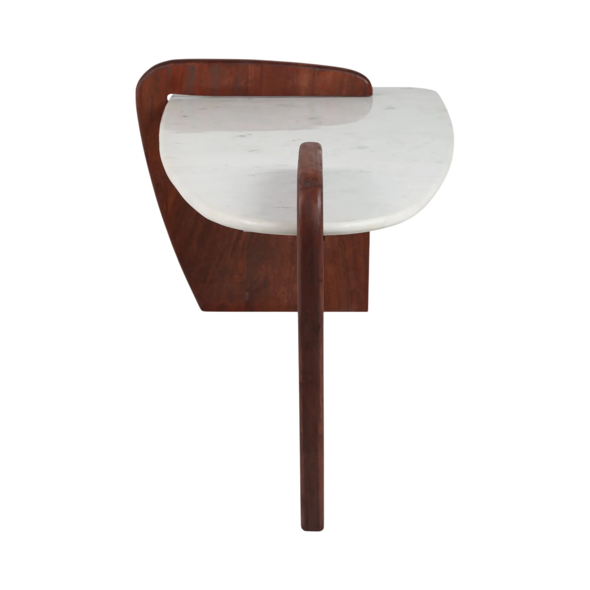 Marble/wood, 53" Modern Coffee Table, White Kd, 2b - Image 3