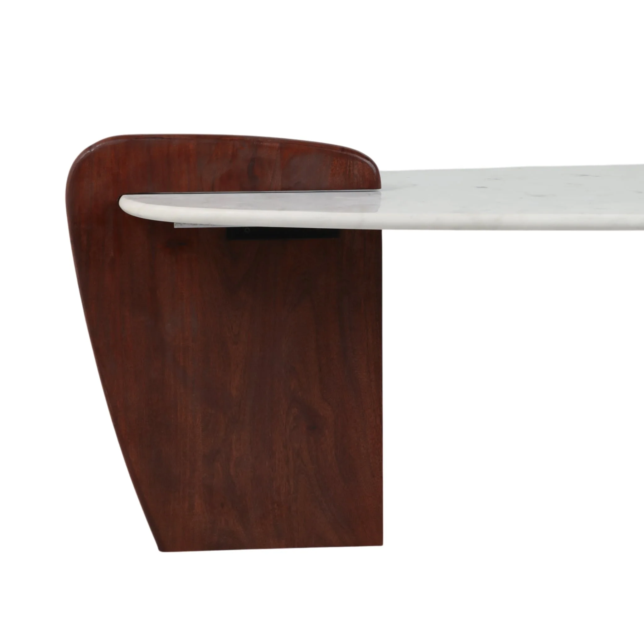 Marble/wood, 53" Modern Coffee Table, White Kd, 2b - Image 5