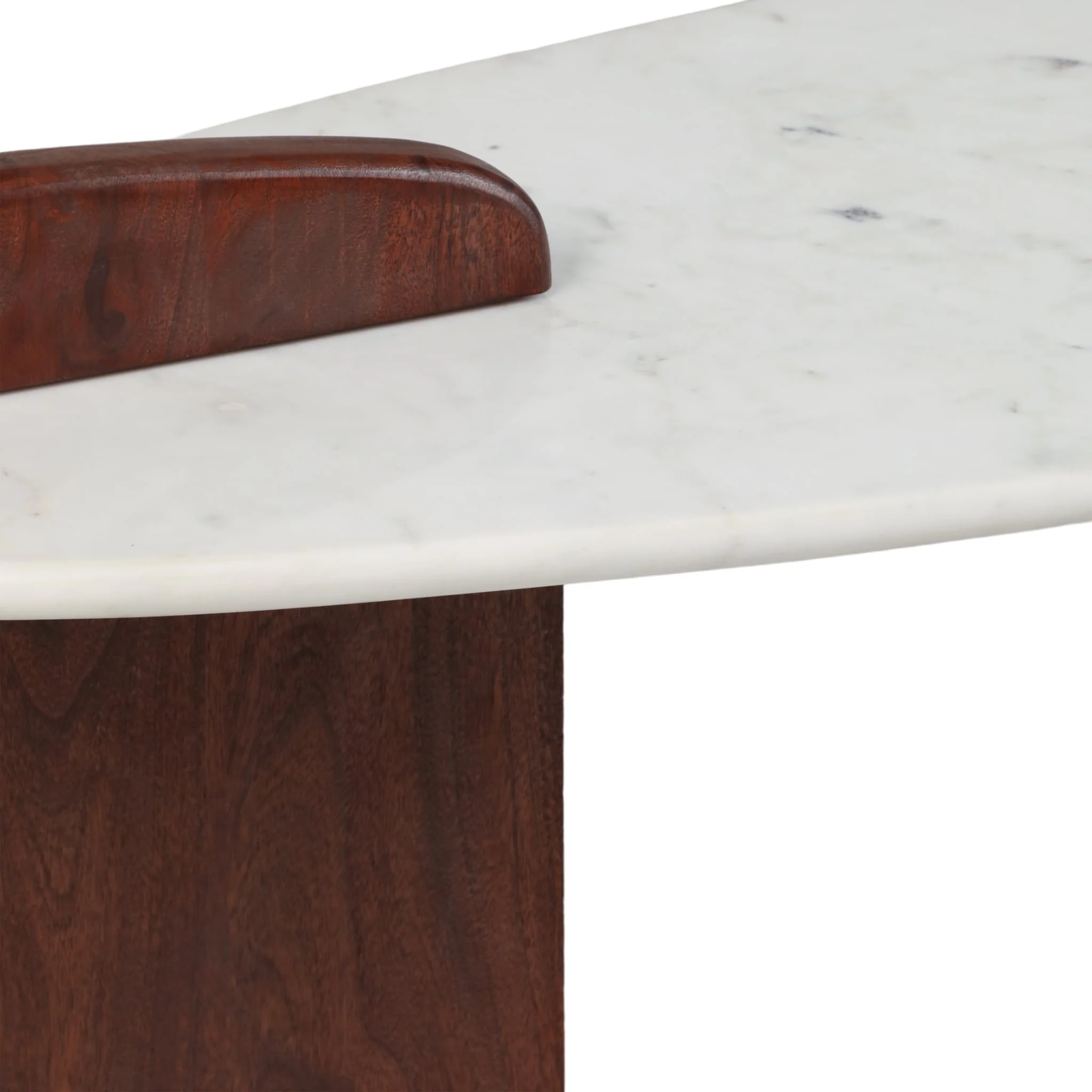 Marble/wood, 53" Modern Coffee Table, White Kd, 2b - Image 6