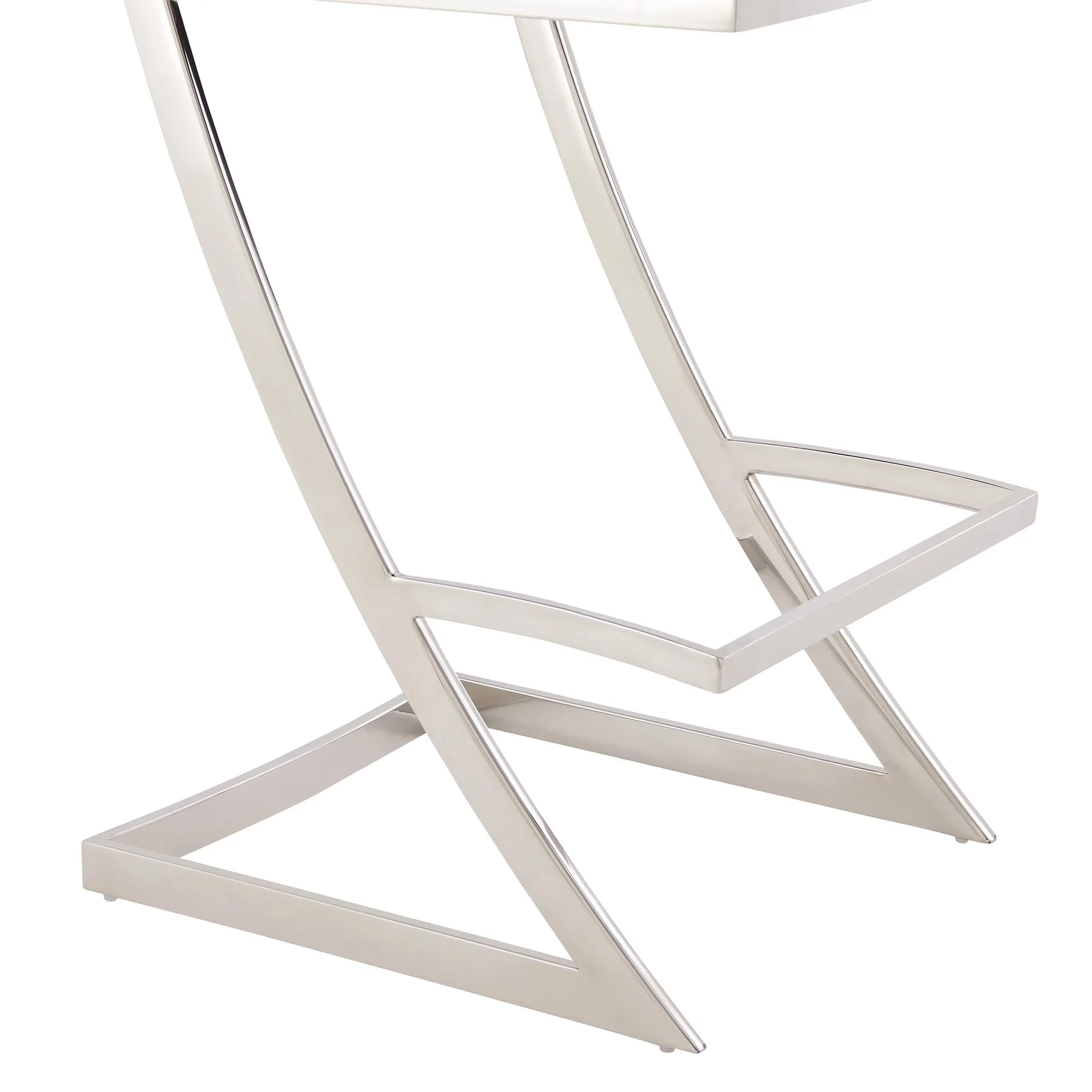 Marc 26" Vintage Black Faux Leather and Brushed Stainless Steel Bar Stool - Image 6