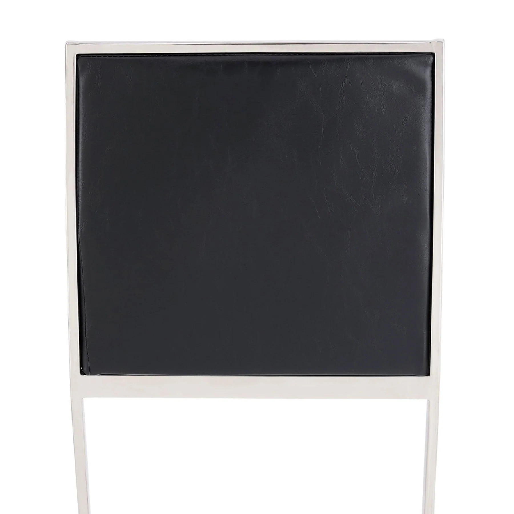 Marc 30" Vintage Black Faux Leather and Brushed Stainless Steel Bar Stool - Image 6