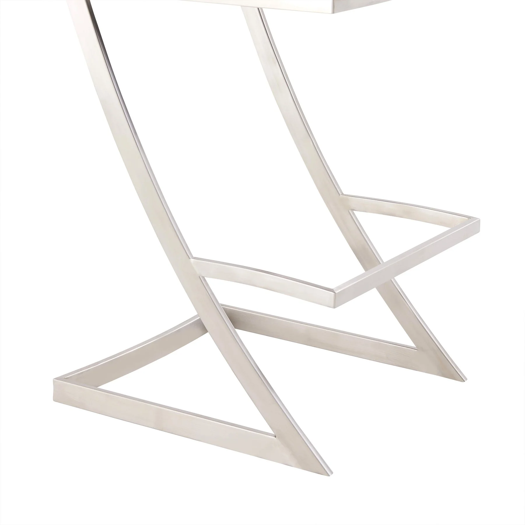 Marc 30" Vintage Gray Faux Leather and Brushed Stainless Steel Bar Stool - Image 8