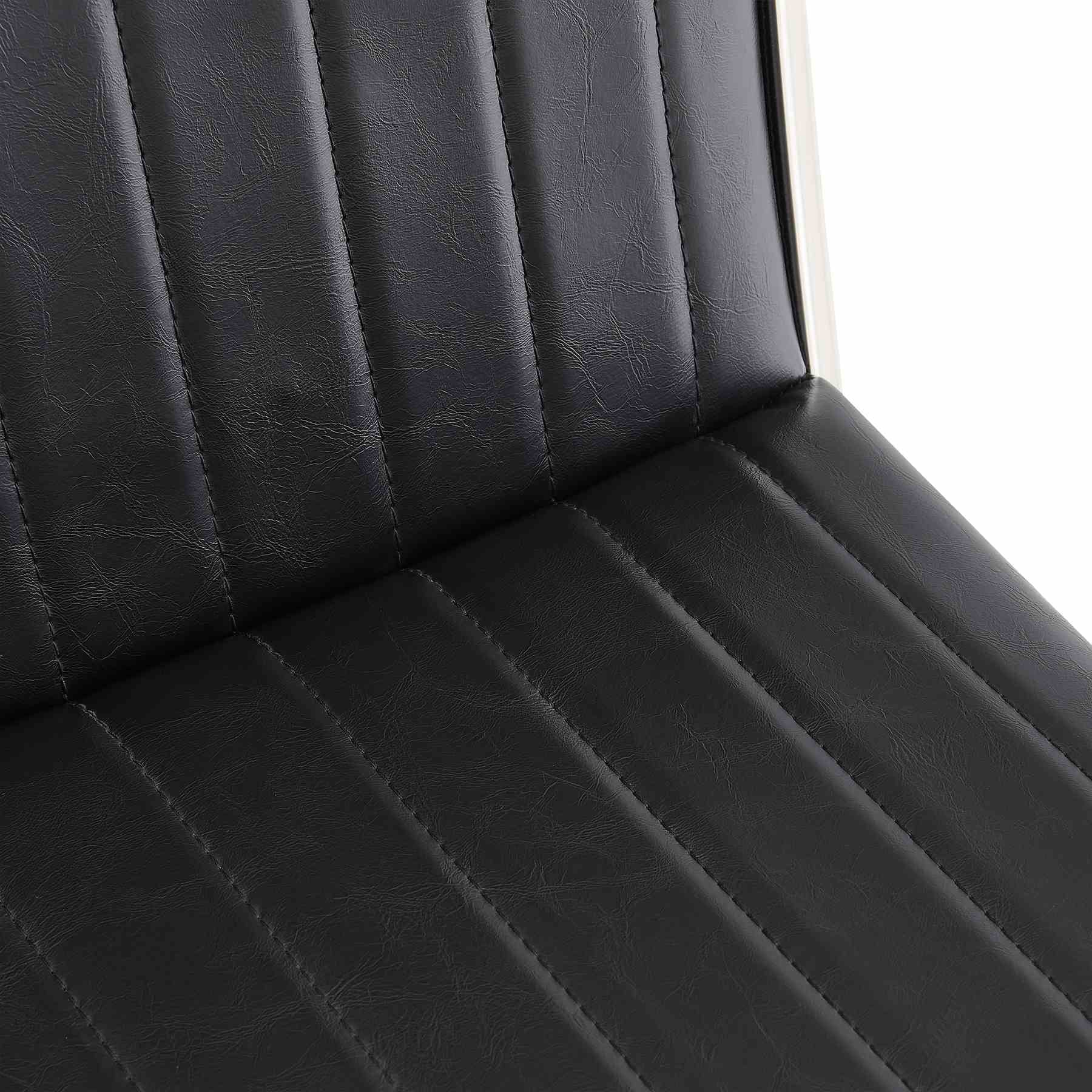 Marc Vintage Black Faux Leather and Brushed Stainless Steel Dining Room Chairs - Set of 2 - Image 7