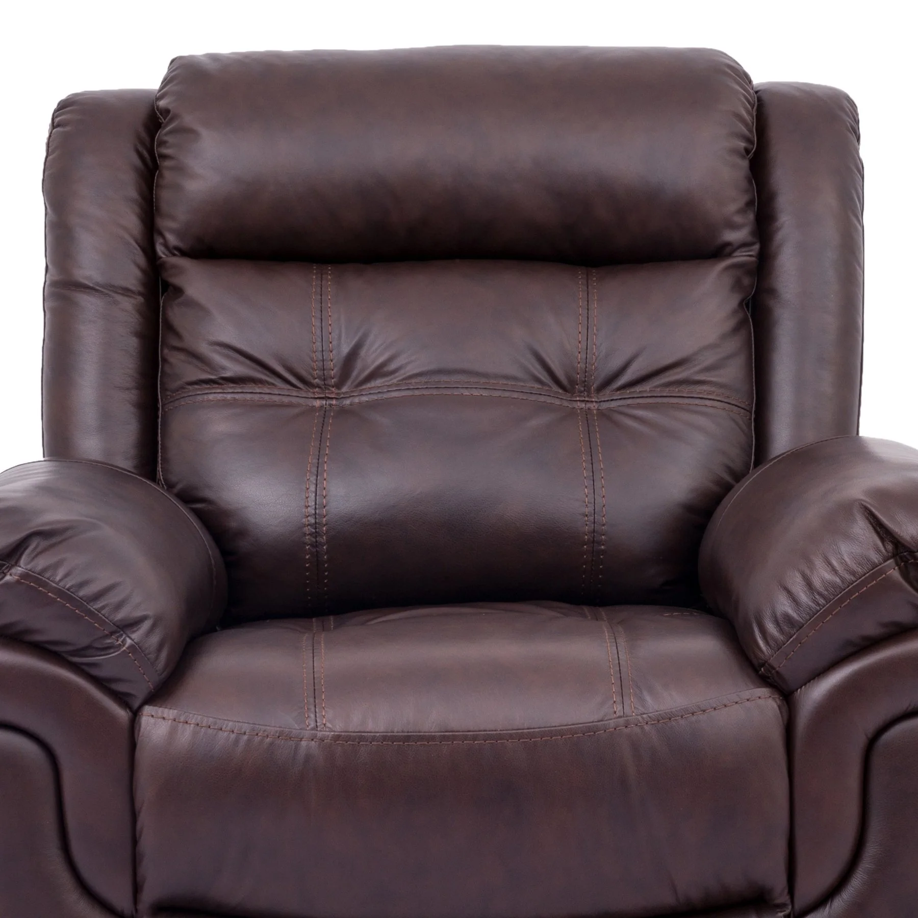 Marcel Manual Recliner Chair in Dark Brown Leather - Image 3