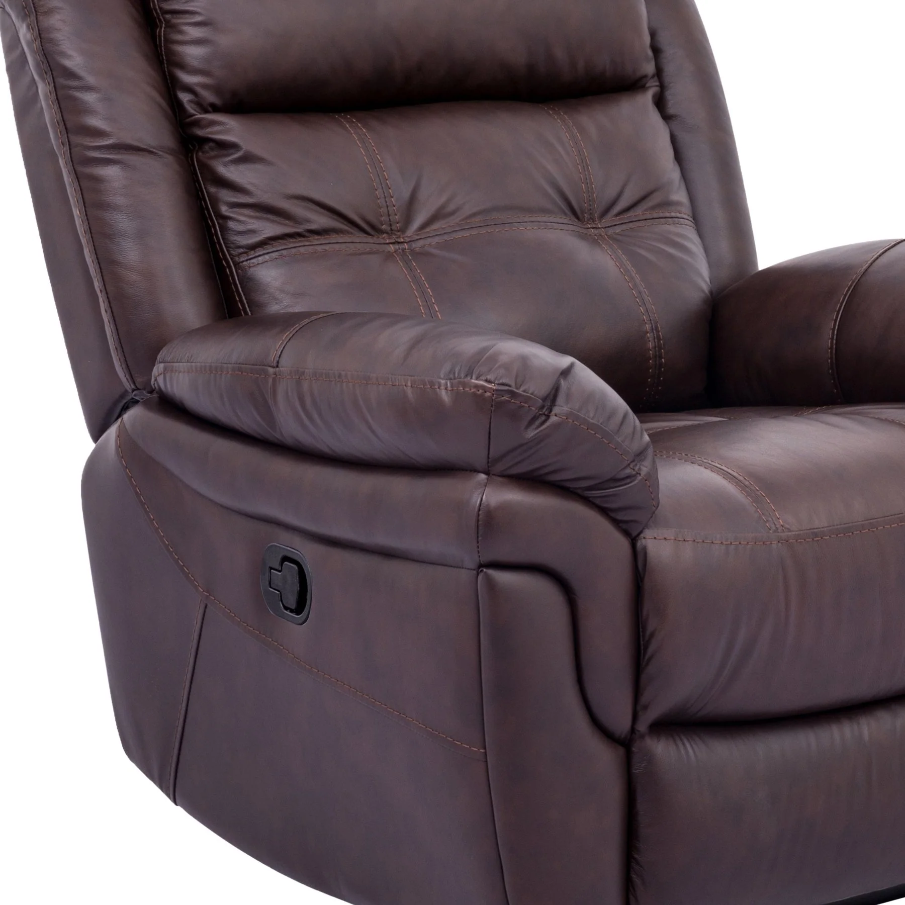 Marcel Manual Recliner Chair in Dark Brown Leather - Image 4