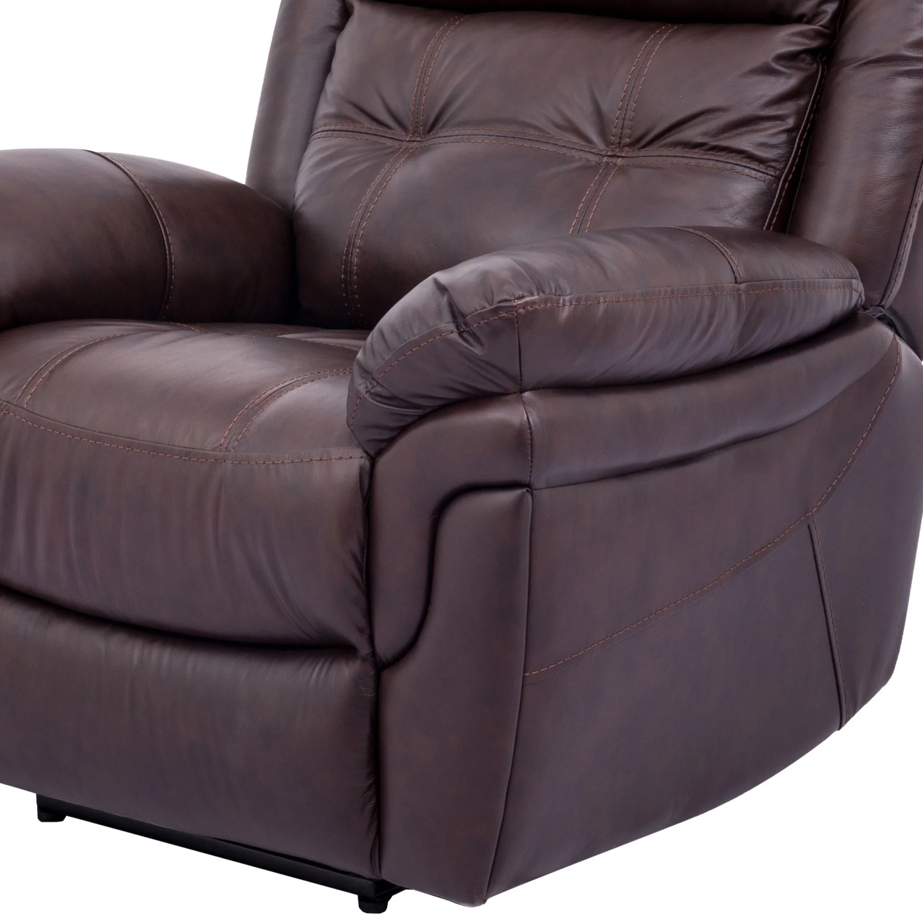 Marcel Manual Recliner Chair in Dark Brown Leather - Image 5