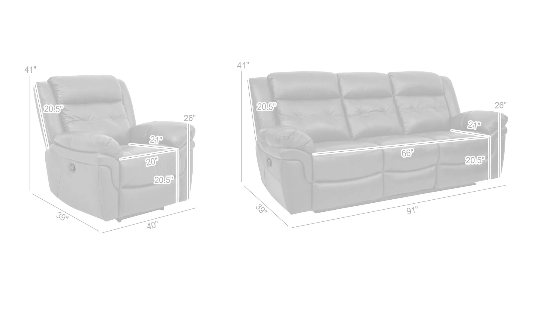 Marcel Manual Reclining 2 Piece Sofa and Recliner Set in Dark Brown Leather - Image 10
