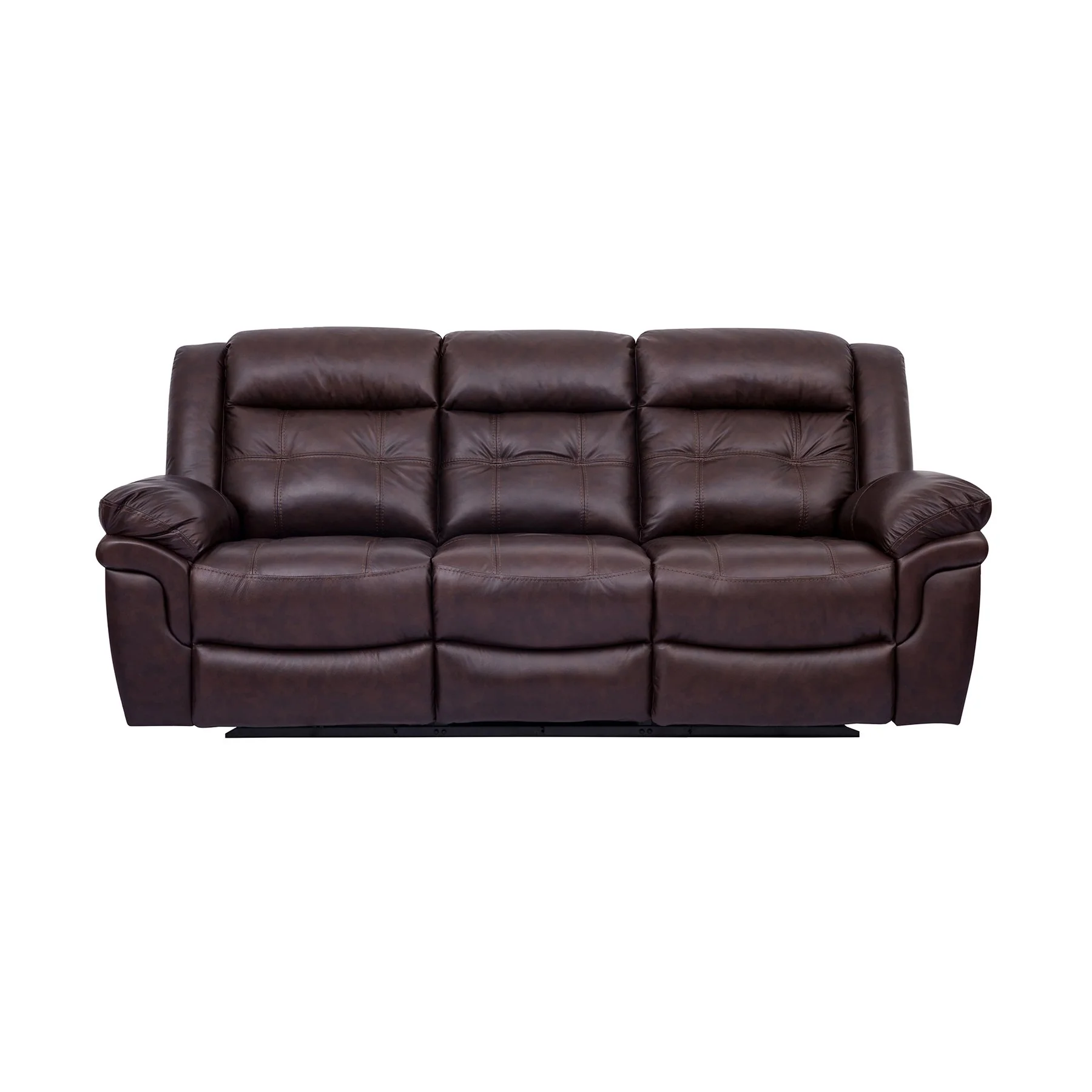 Marcel Manual Reclining 2 Piece Sofa and Recliner Set in Dark Brown Leather - Image 2