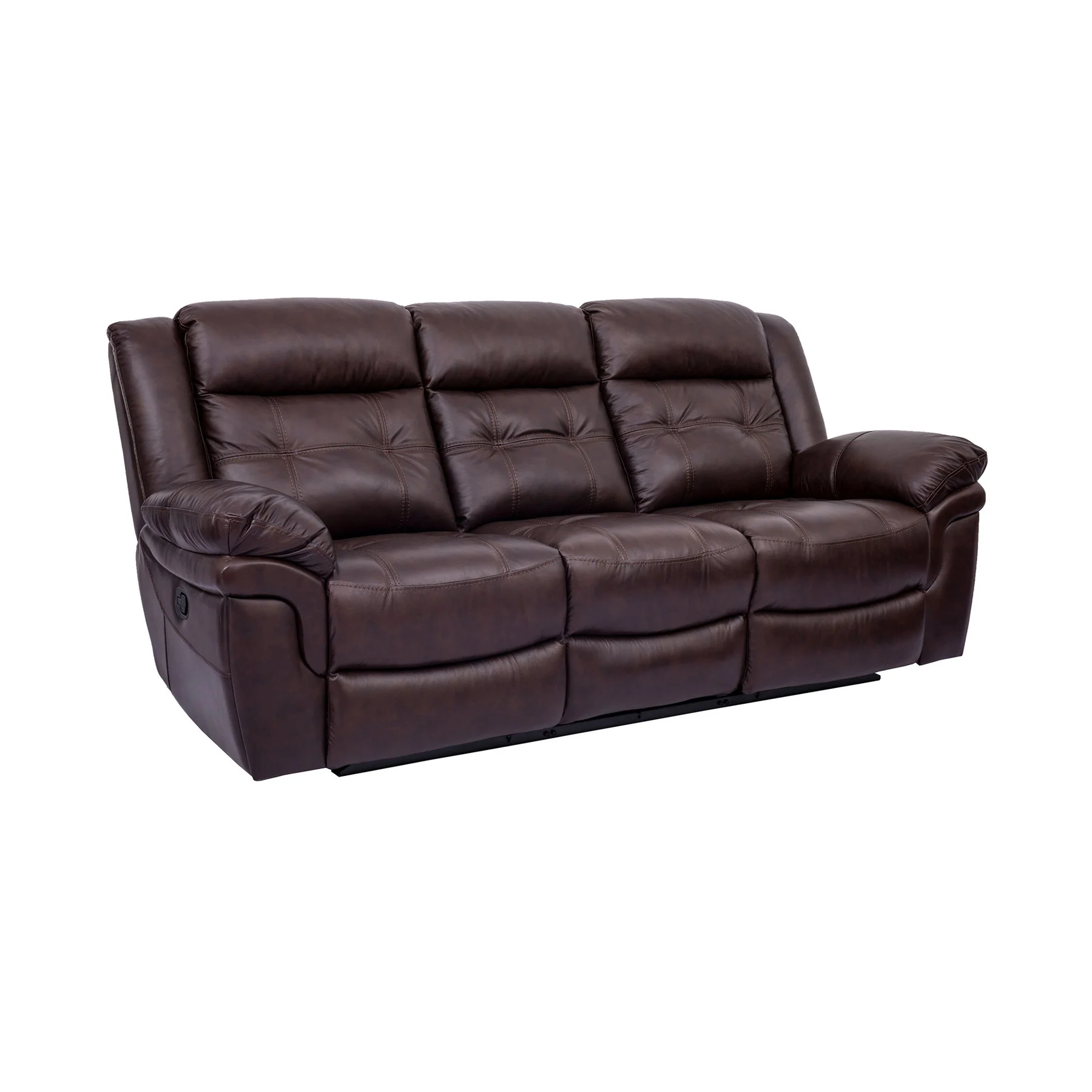 Marcel Manual Reclining 2 Piece Sofa and Recliner Set in Dark Brown Leather - Image 3