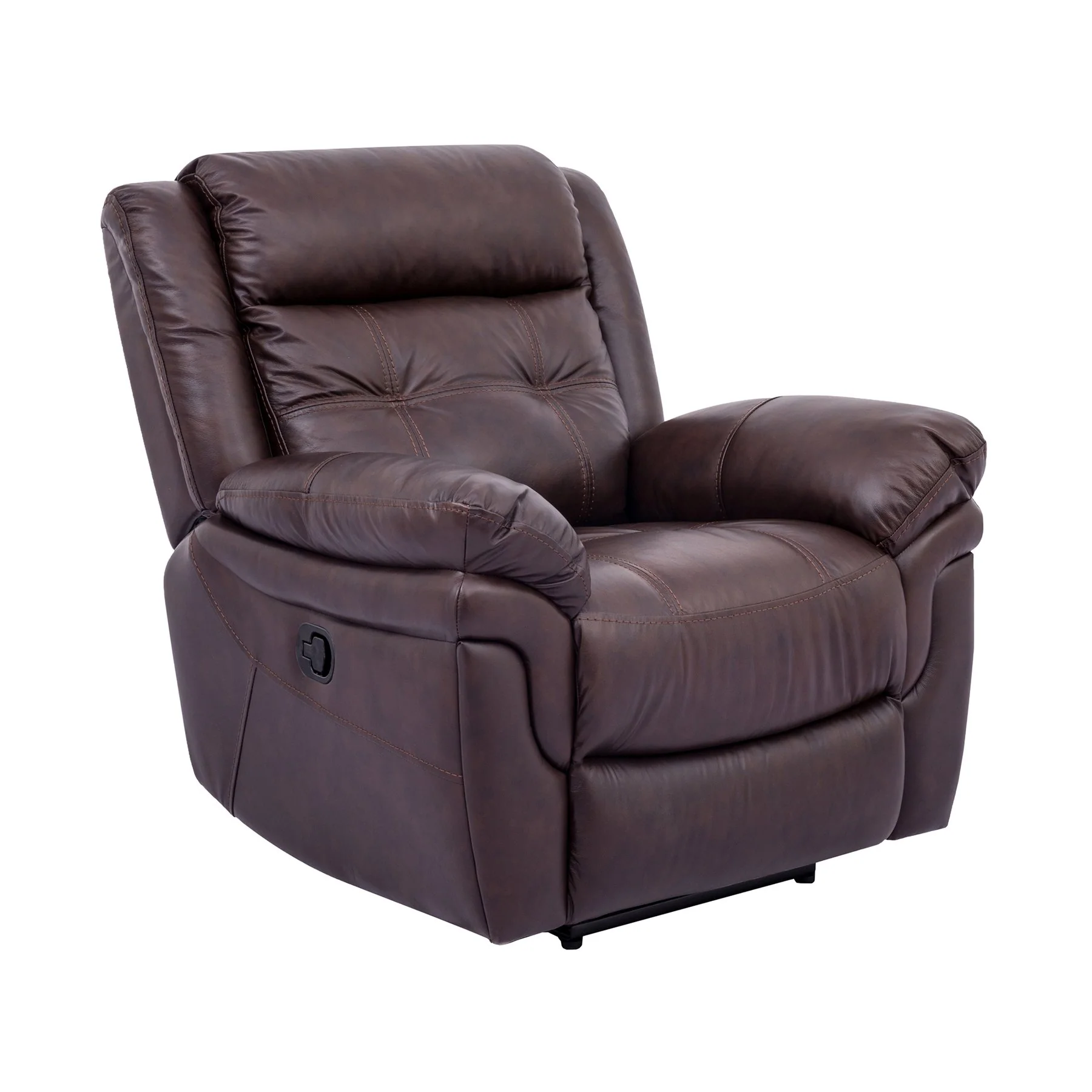 Marcel Manual Reclining 2 Piece Sofa and Recliner Set in Dark Brown Leather - Image 4