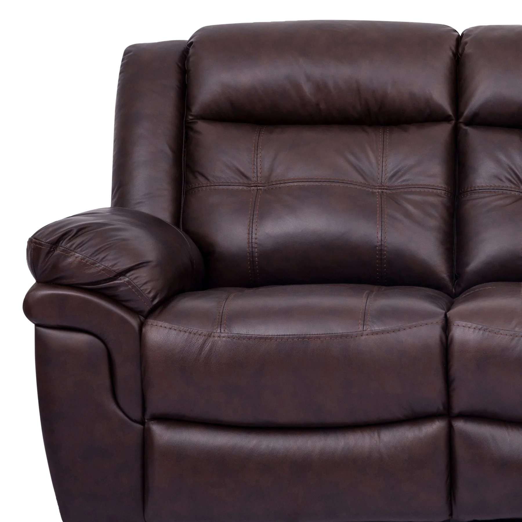 Marcel Manual Reclining Sofa in Dark Brown Leather - Image 3
