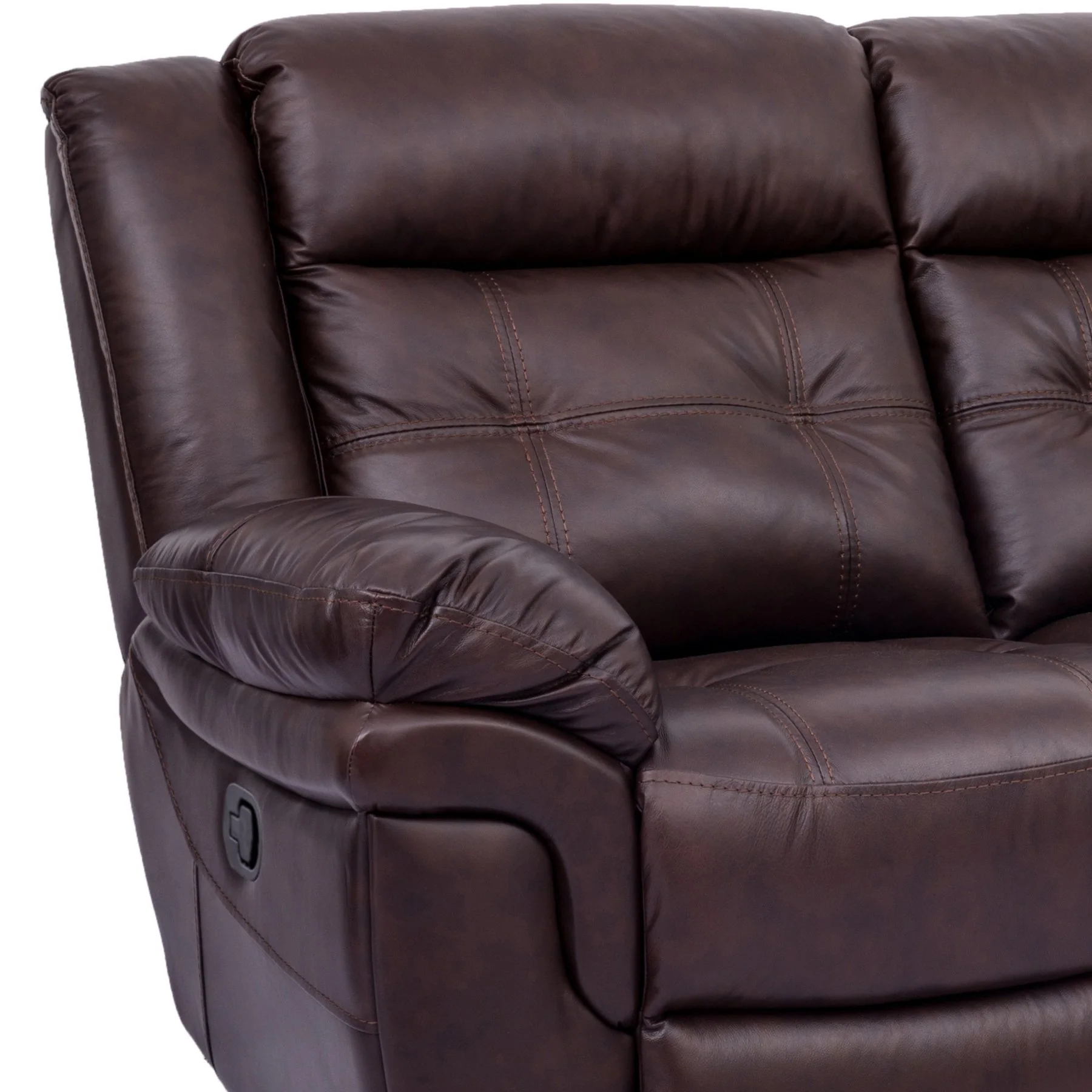 Marcel Manual Reclining Sofa in Dark Brown Leather - Image 4