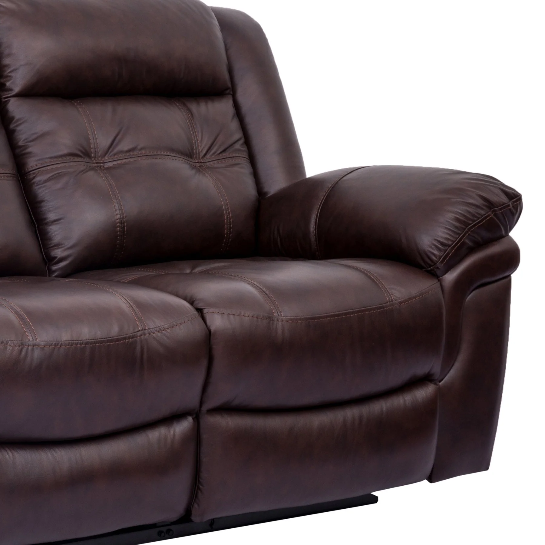 Marcel Manual Reclining Sofa in Dark Brown Leather - Image 5