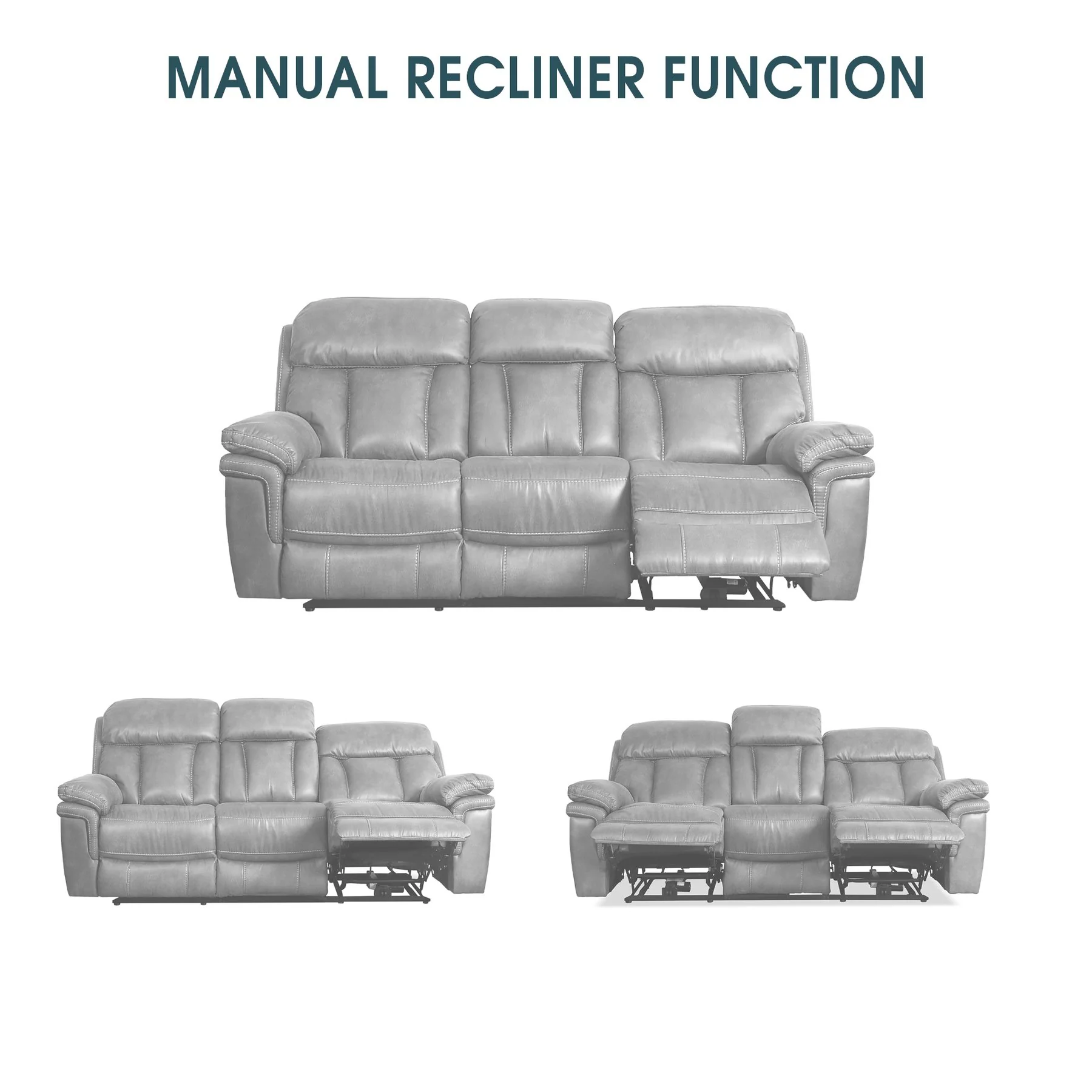 Marcel Manual Reclining Sofa in Dark Brown Leather - Image 8