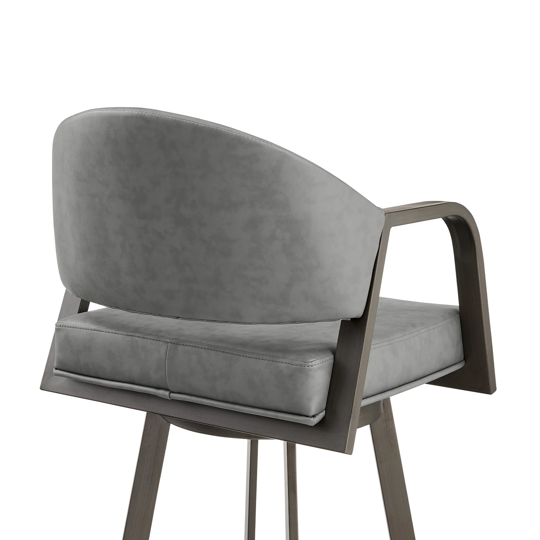 Marcie 26" Swivel Counter Stool in Mineral Finish and Vintage Gray Faux Leather - Image 5