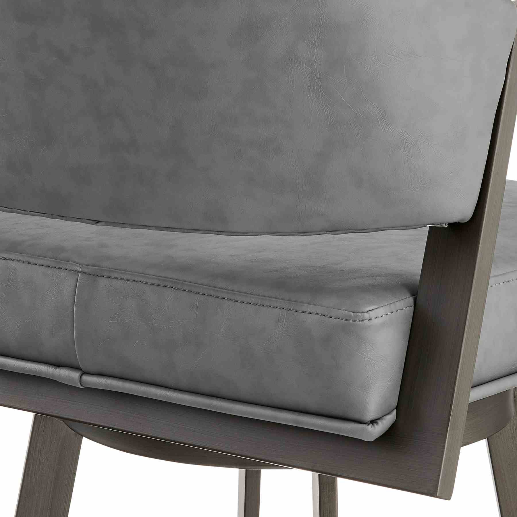 Marcie 26" Swivel Counter Stool in Mineral Finish and Vintage Gray Faux Leather - Image 7