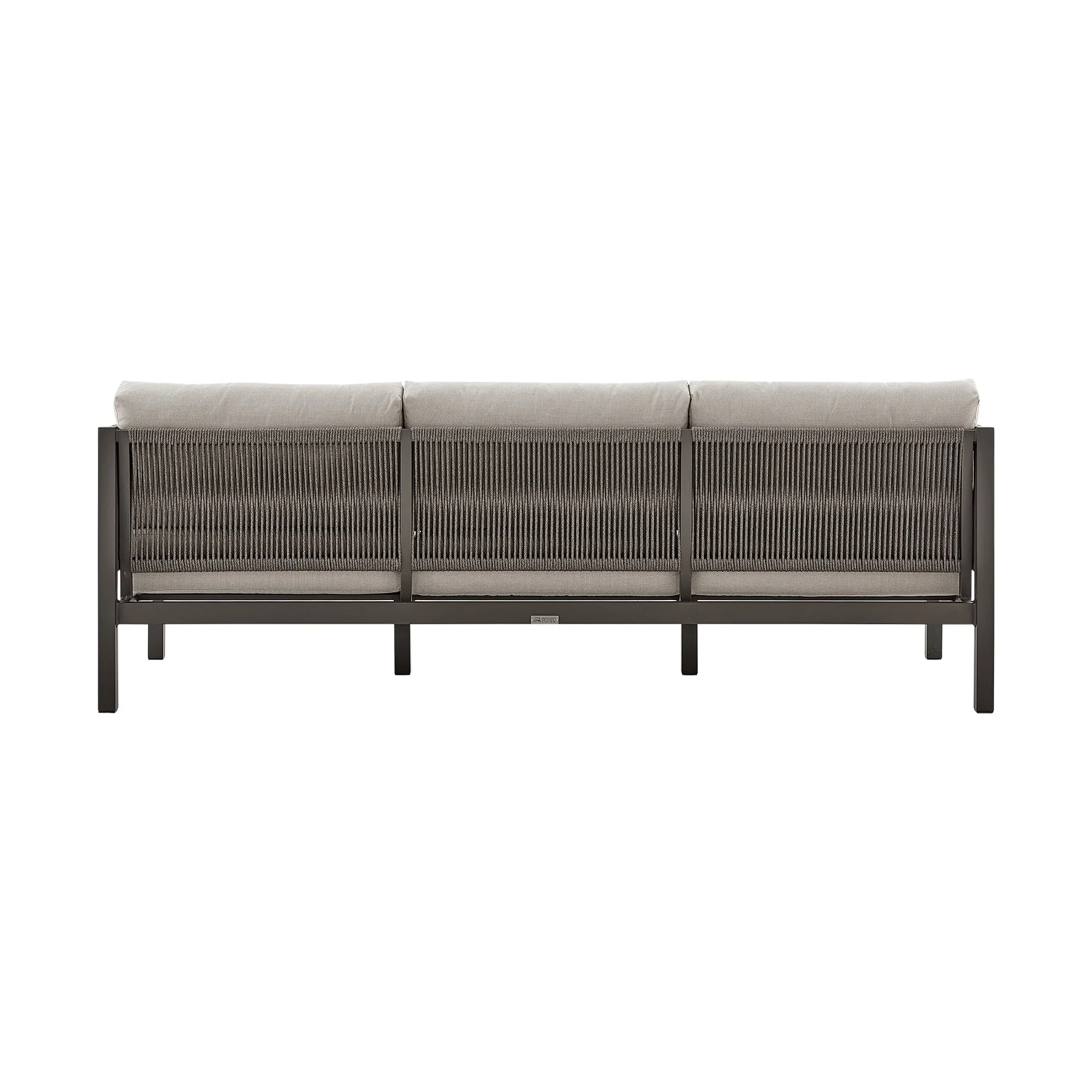 Mareike 4 Piece Outdoor Patio Furniture Set in Brown Aluminum and Rope with Cushions - Image 4
