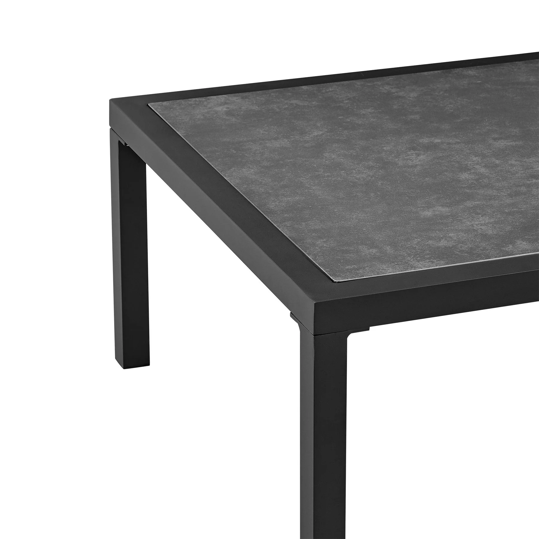 Mareike Aluminum Outdoor Coffee Table in Black with Ceramic Tabletop - Image 4