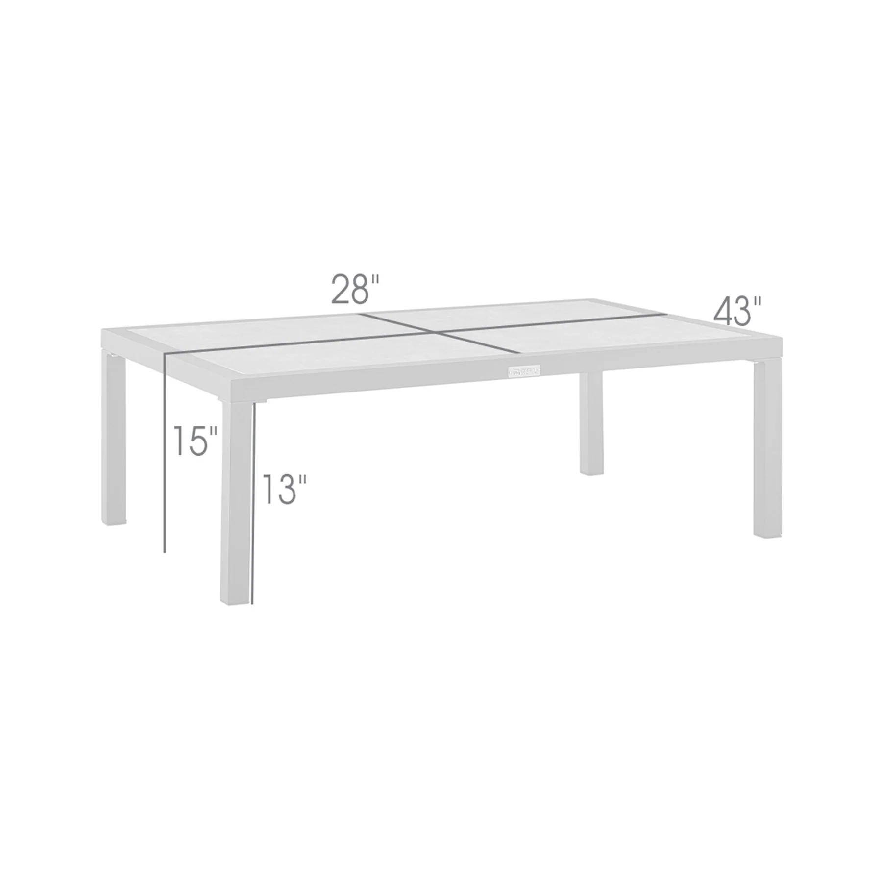 Mareike Aluminum Outdoor Coffee Table in Black with Ceramic Tabletop - Image 7