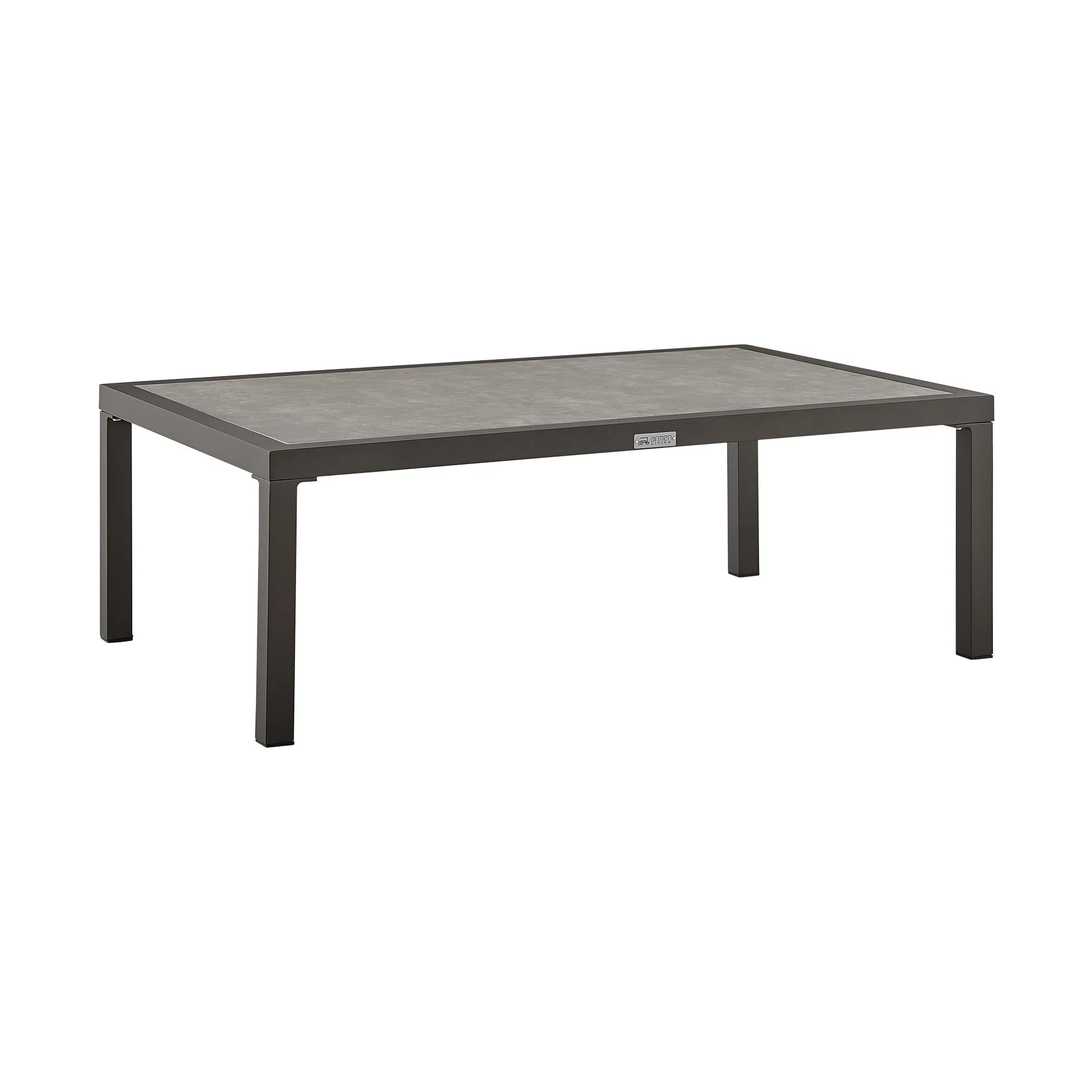 Mareike Aluminum Outdoor Coffee Table in Brown with Ceramic Tabletop - Image 3