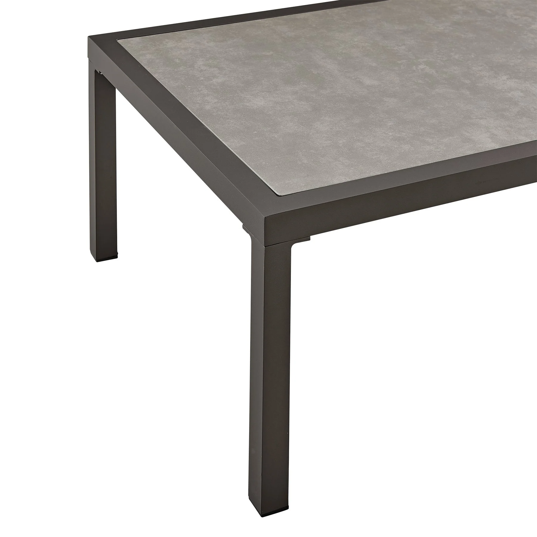 Mareike Aluminum Outdoor Coffee Table in Brown with Ceramic Tabletop - Image 4