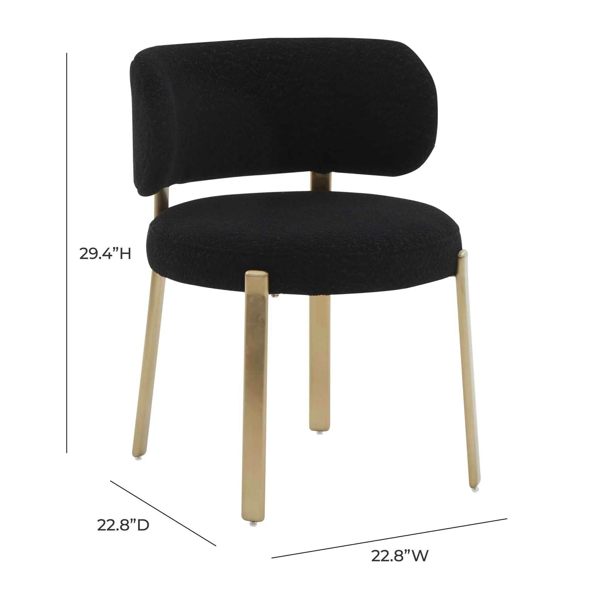 Margaret Black Performance Boucle Dining Chair - Image 6