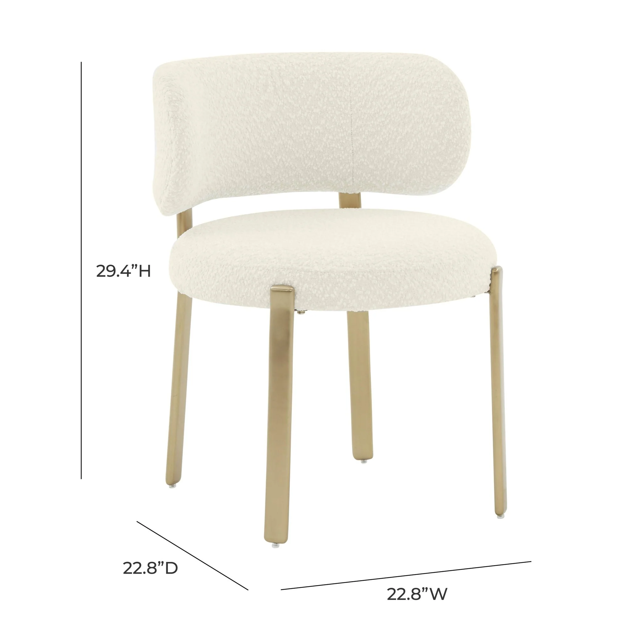 Margaret Cream Performance Boucle Dining Chair - Image 5