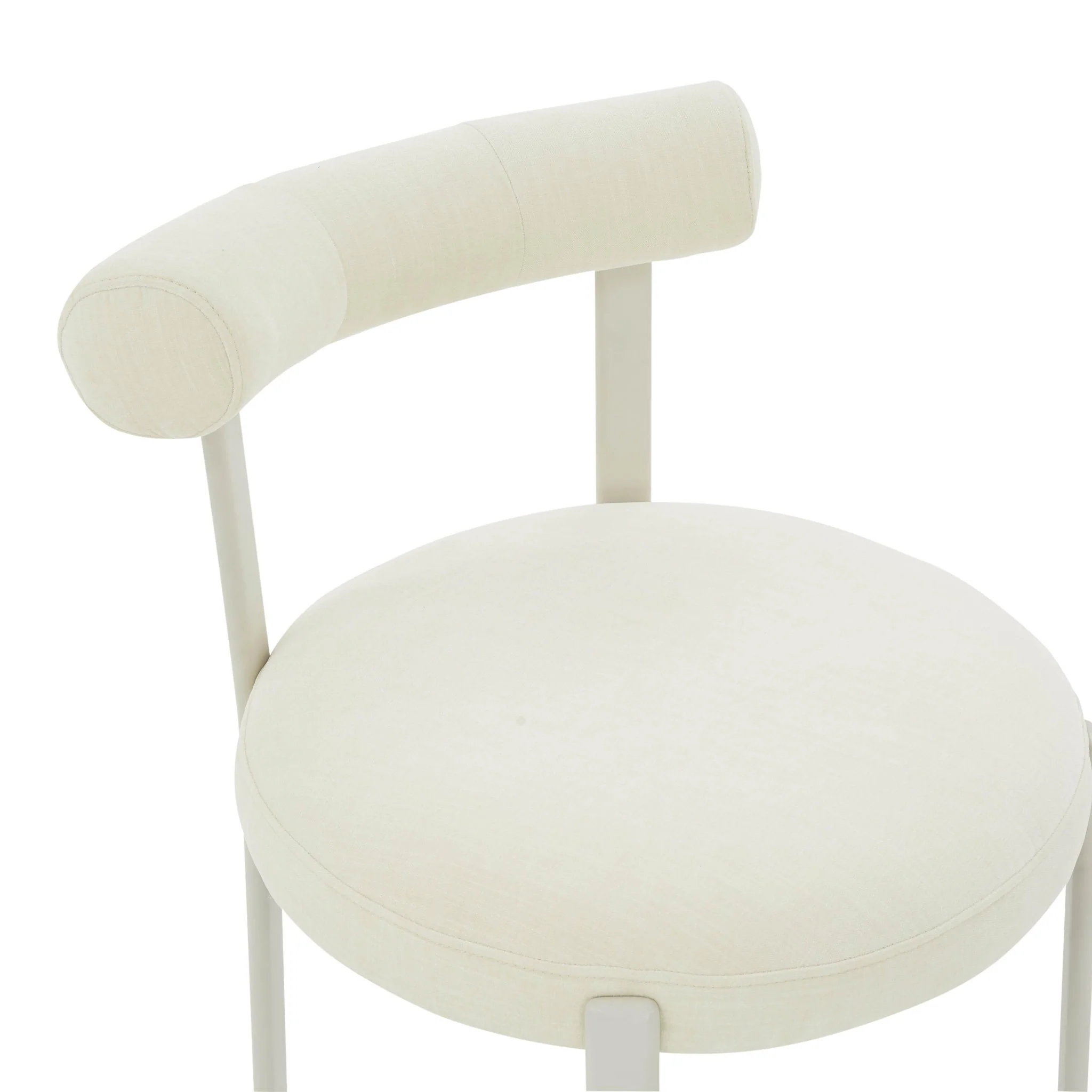 Margaret Cream Performance Chenille Bolster Back Dining Chair - Image 5
