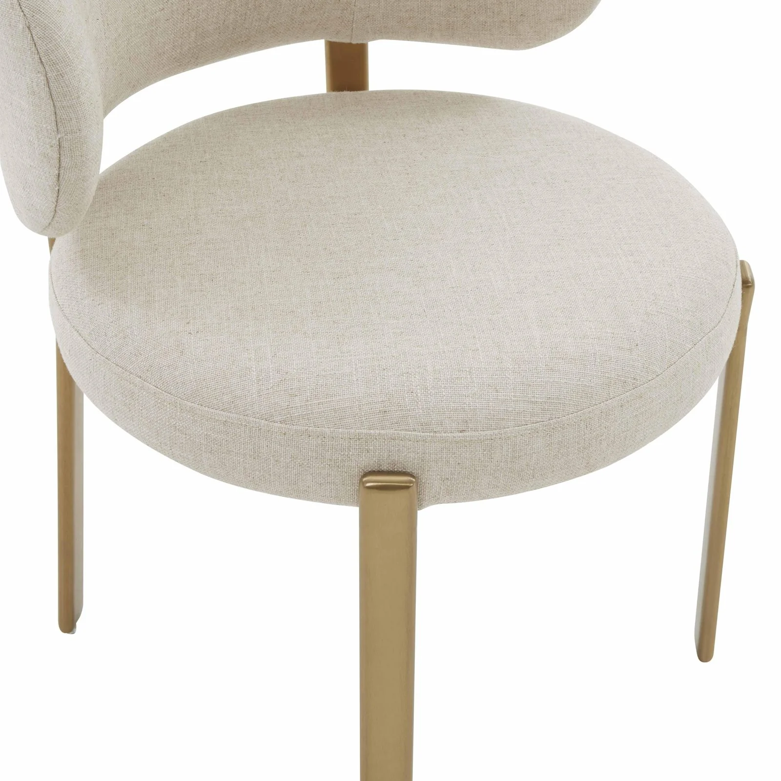 Margaret Cream Performance Linen Dining Chair - Image 5