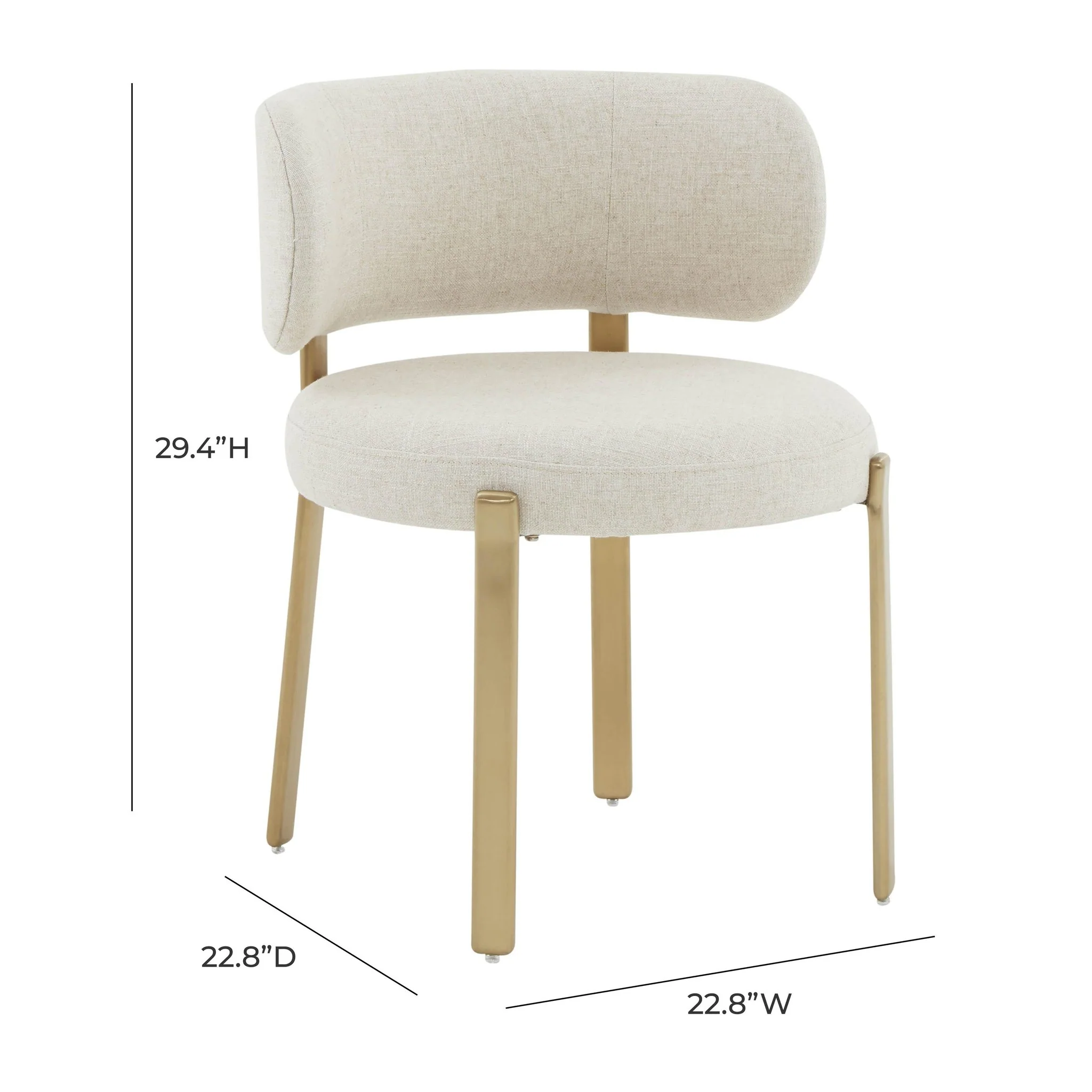 Margaret Cream Performance Linen Dining Chair - Image 6