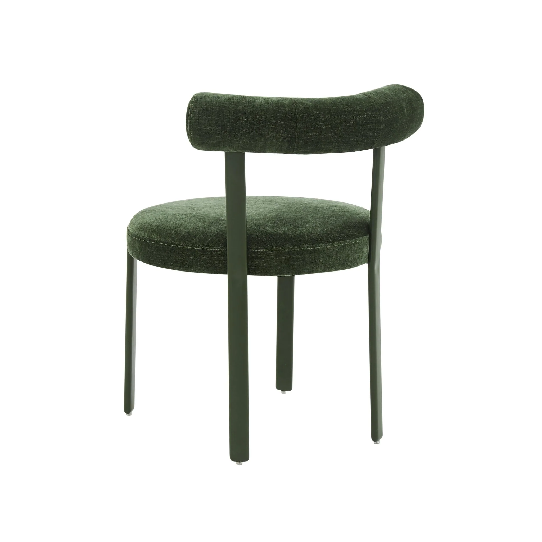 Margaret Forest Green Performance Chenille Bolster Back Dining Chair - Image 4
