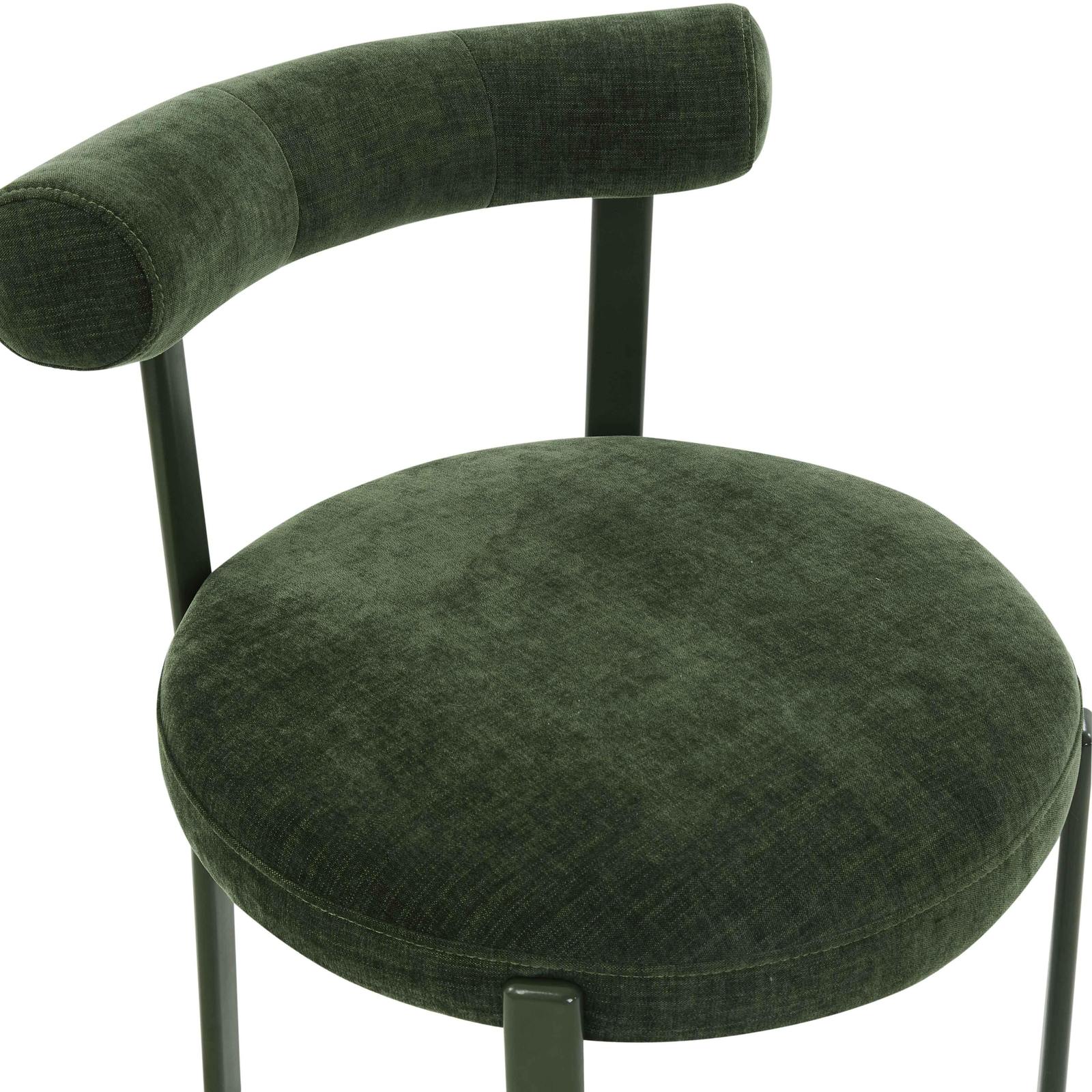 Margaret Forest Green Performance Chenille Bolster Back Dining Chair - Image 5