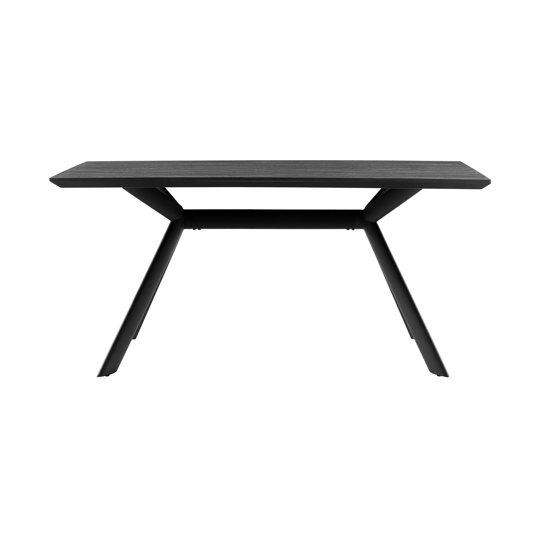 Margot and Rylee 5 Piece Modern Rectangular Dining Set in Black Melamine Wood and Blue Fabric - Image 4