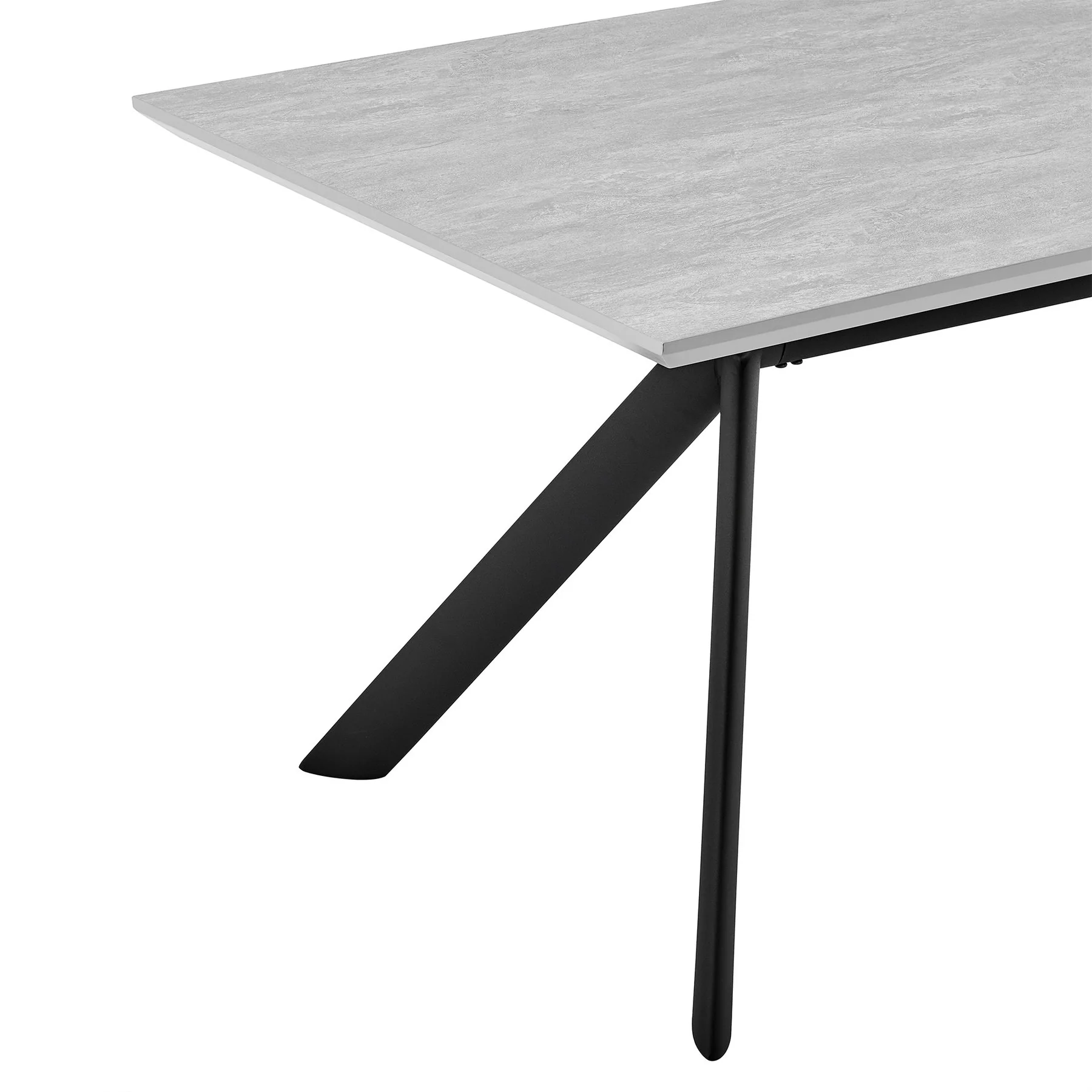 Margot and Rylee 7 Piece Modern Rectangular Dining Set in Light Gray Melamine Wood and Charcoal Fabric - Image 7