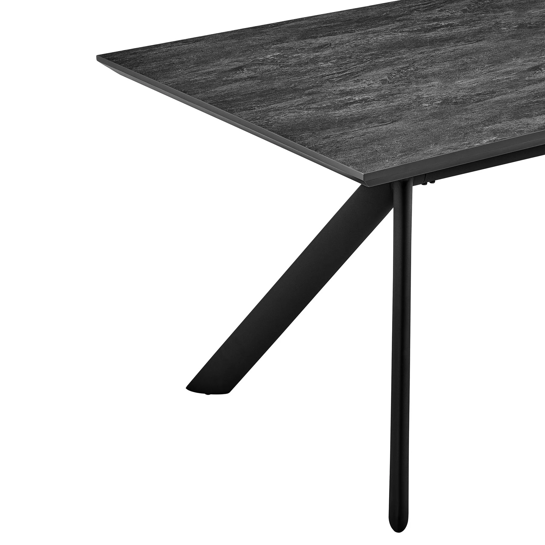 Margot Dark Gray Rectangular Dining Table with Black Finish - Image 3