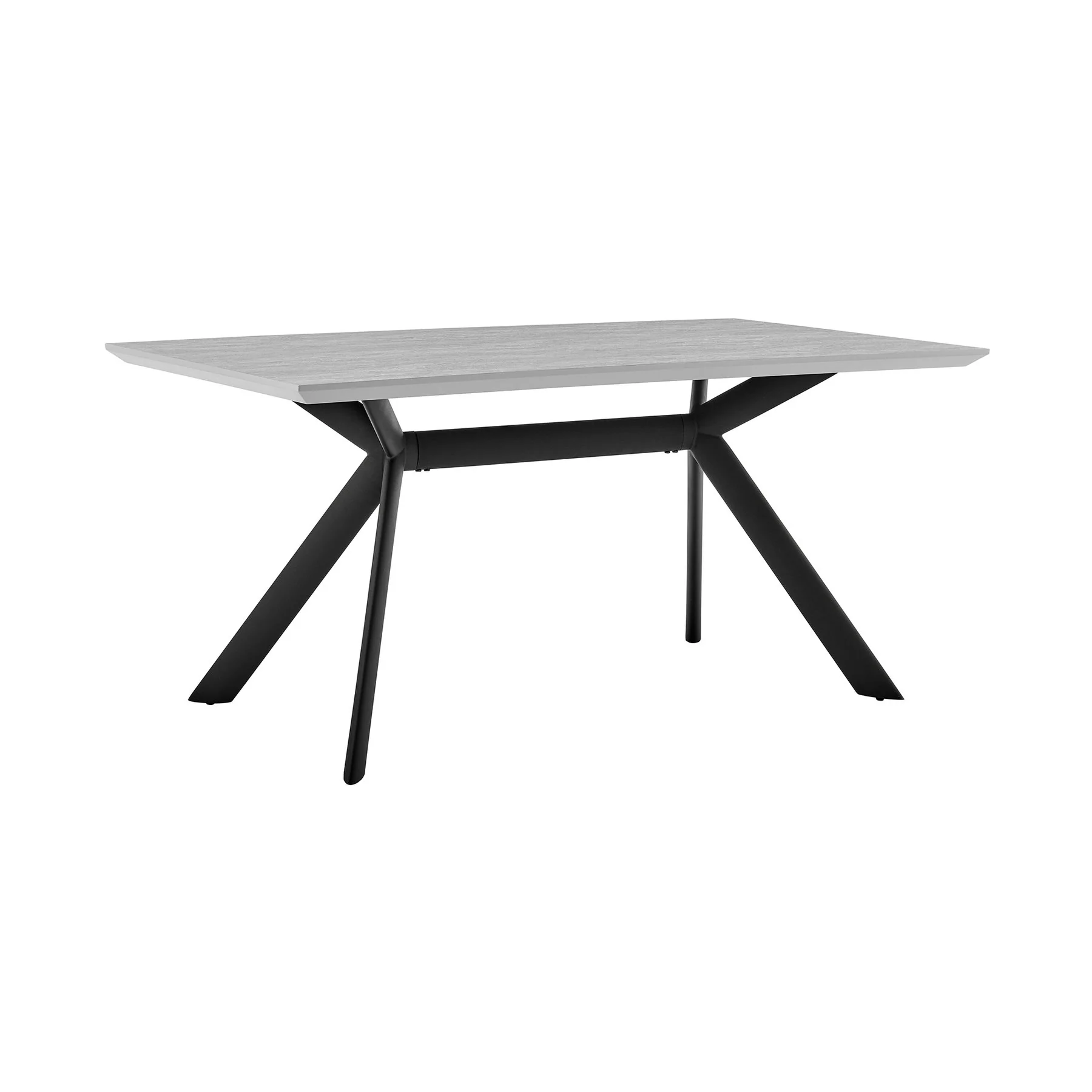 Margot Light Gray Rectangular Dining Table with Black Finish - Image 2